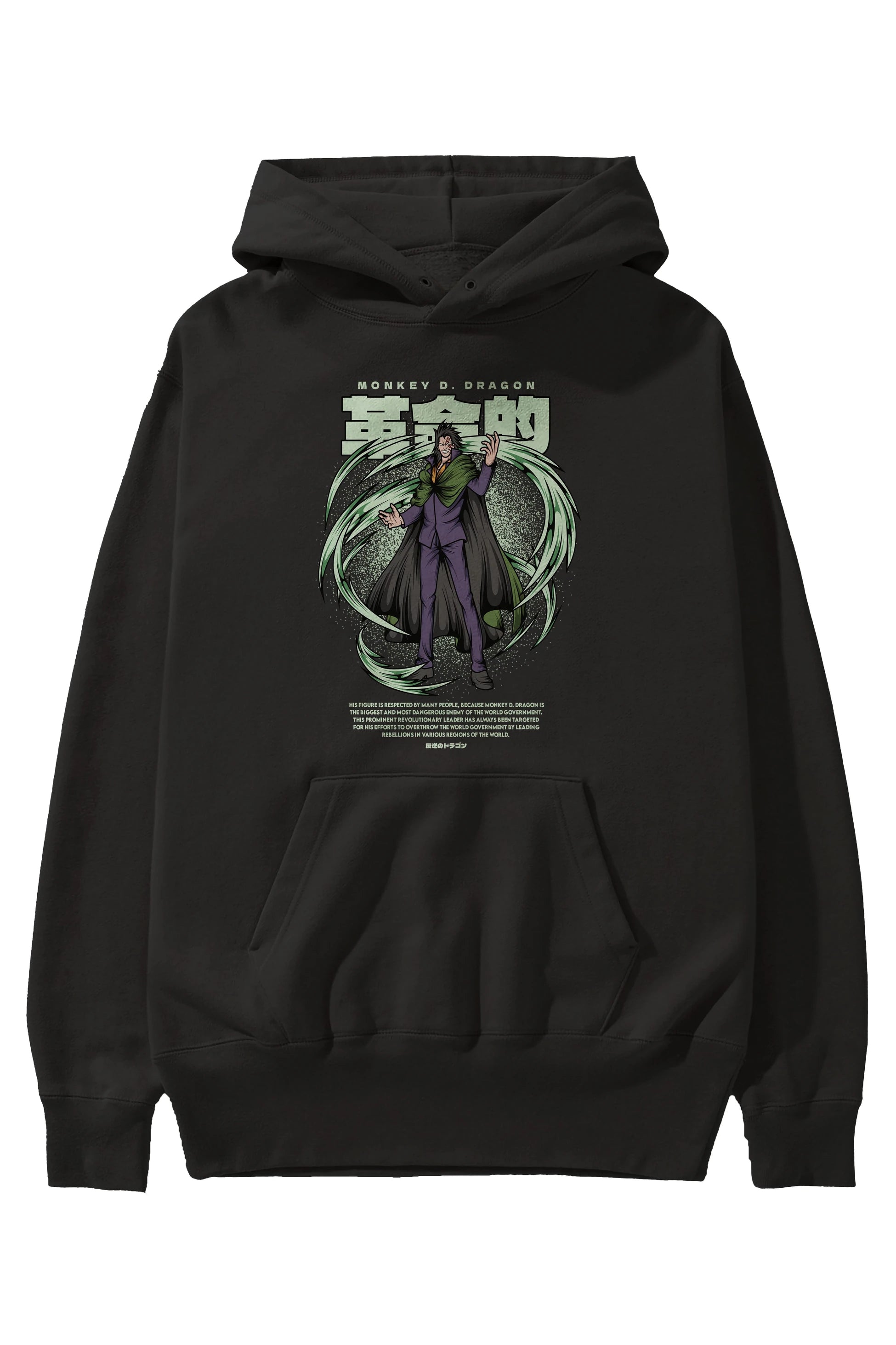 Monkey D. Dragon Anime Ön Baskılı Hoodie Oversize Kapüşonlu Sweatshirt Erkek Kadın Unisex