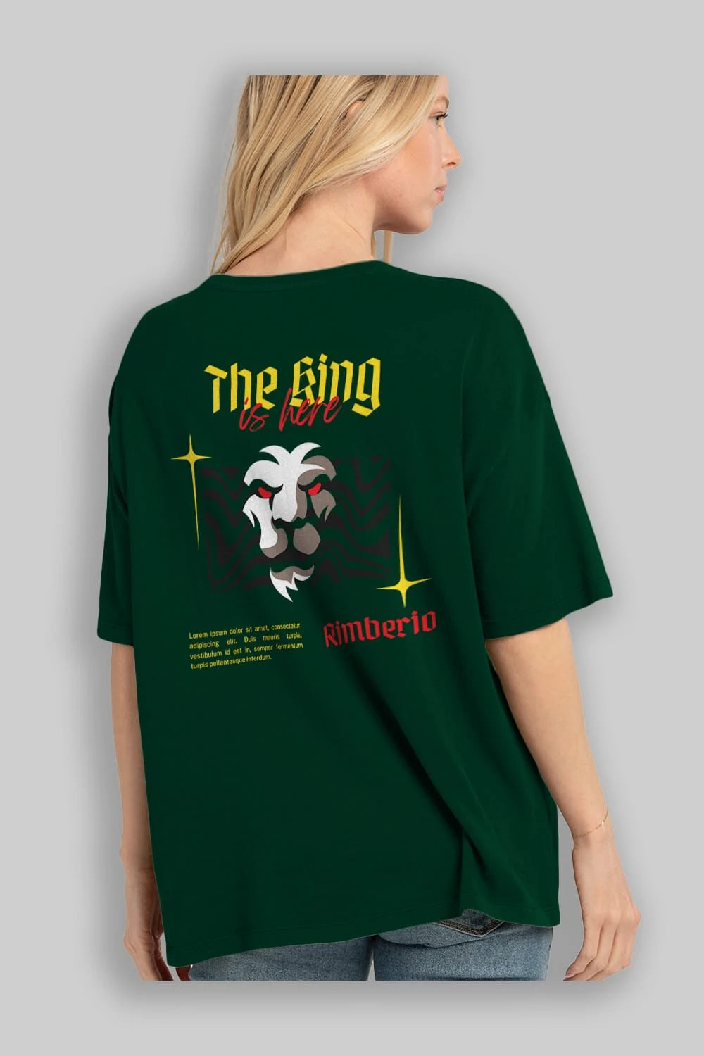 The King is Here Yazılı Arka Baskılı Oversize t-shirt Erkek Kadın Unisex