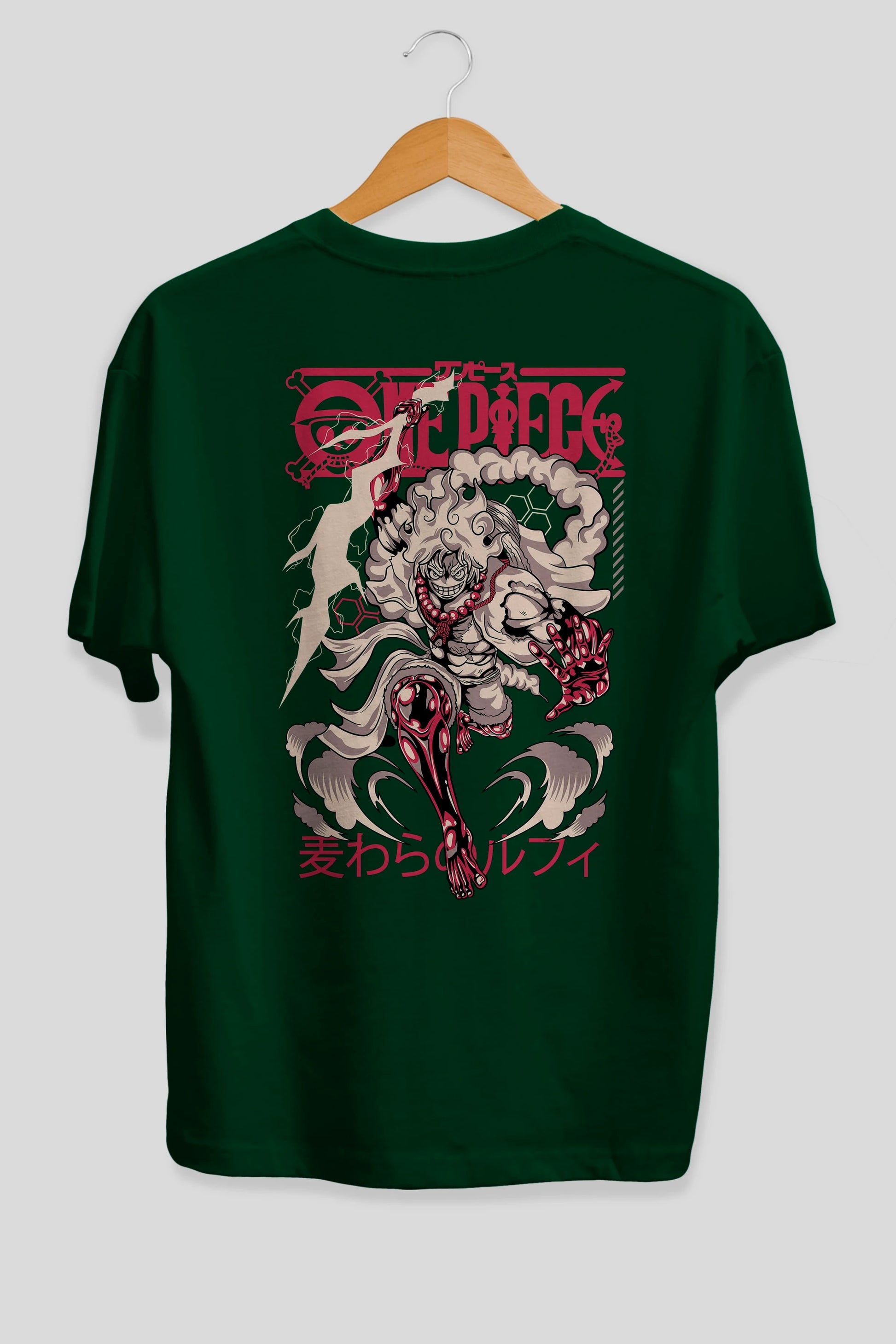 MONKEY D. LUFF-ONE PIECE 1 Anime Arka Baskılı Oversize t-shirt Erkek Kadın Unisex