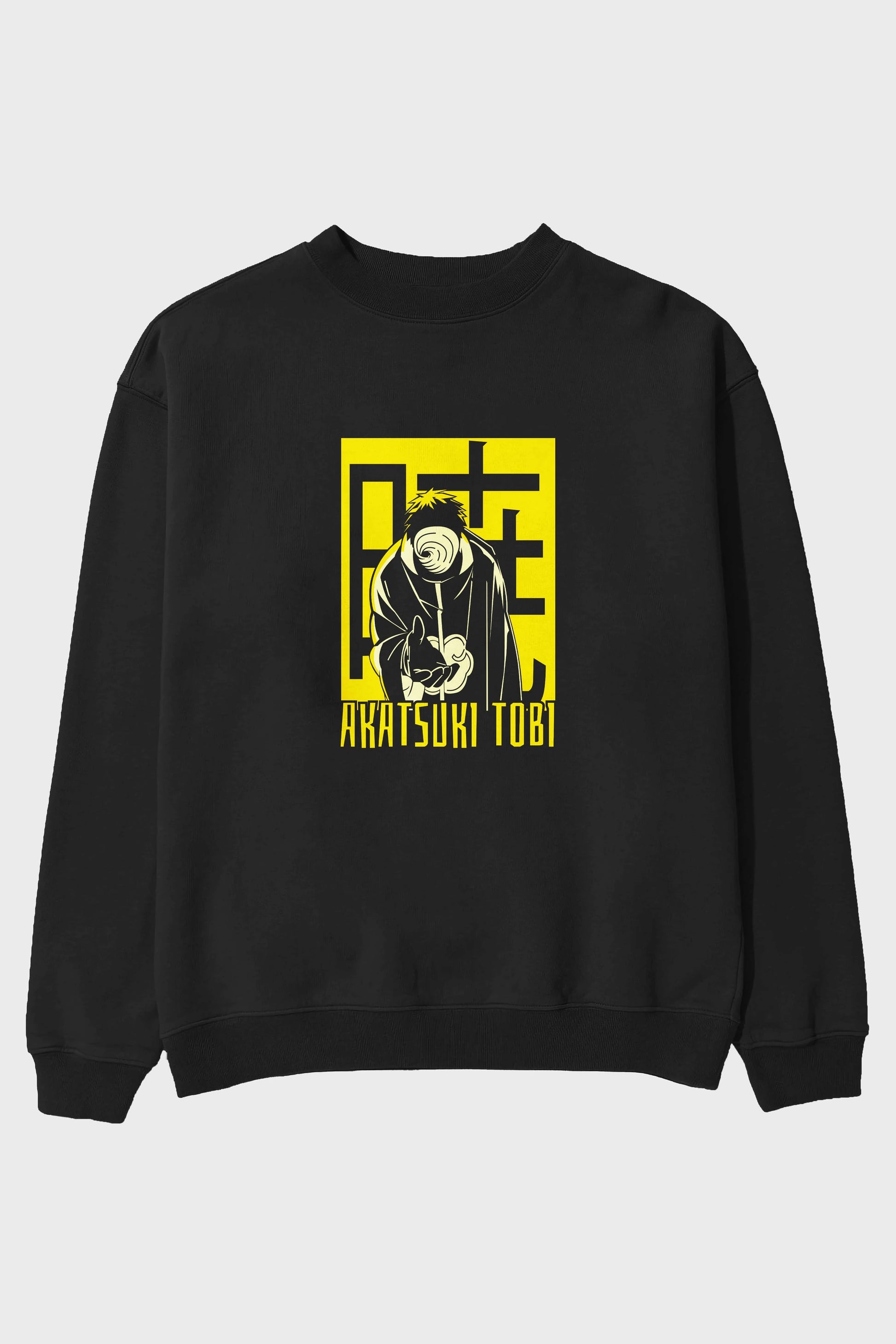 AKATSUKI OBITO NARUTO Anime Ön Baskılı Oversize Sweatshirt Erkek Kadın Unisex