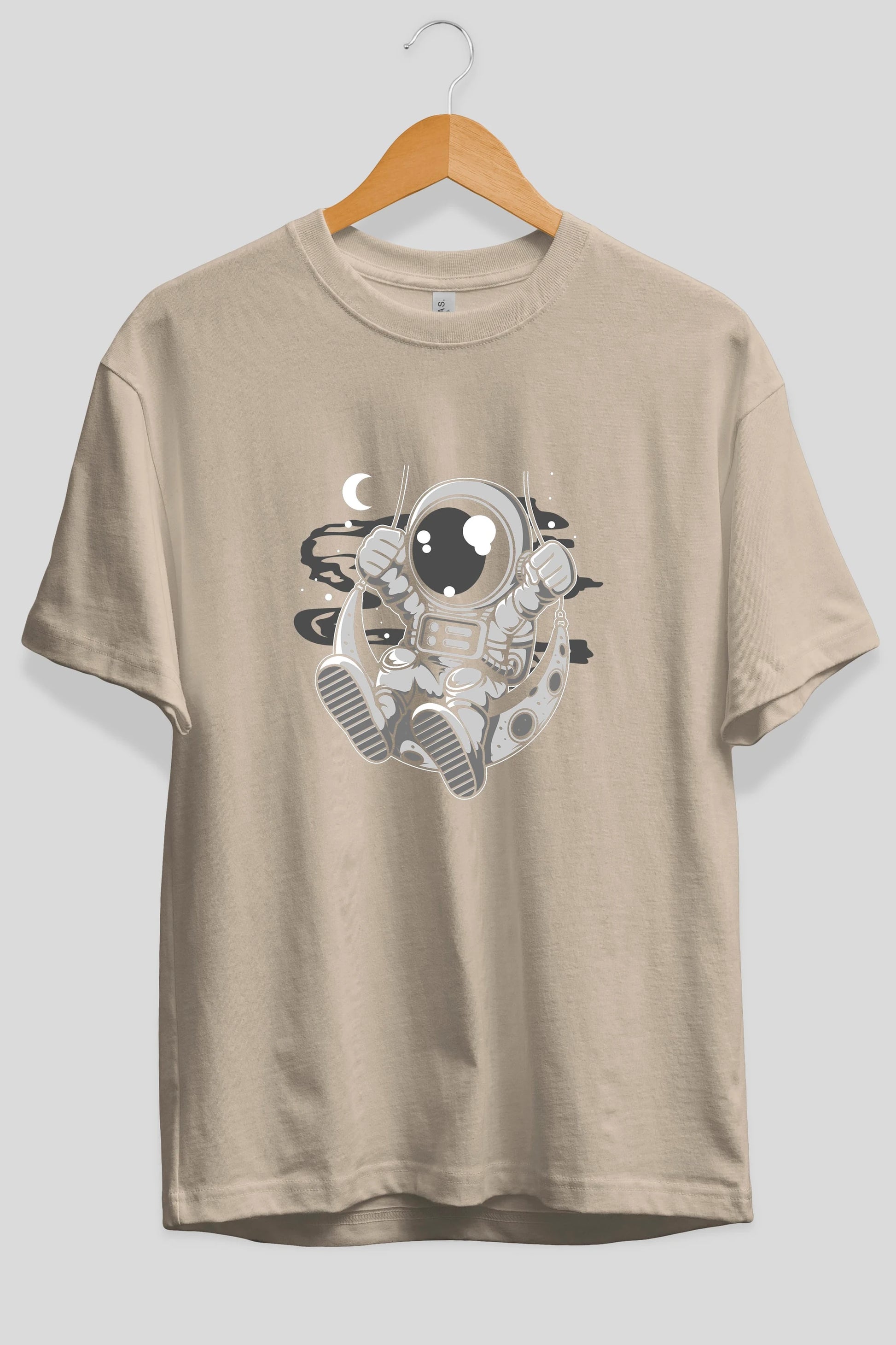 Astronaut Moon Swinger Ön Baskılı Oversize t-shirt Erkek Kadın Unisex