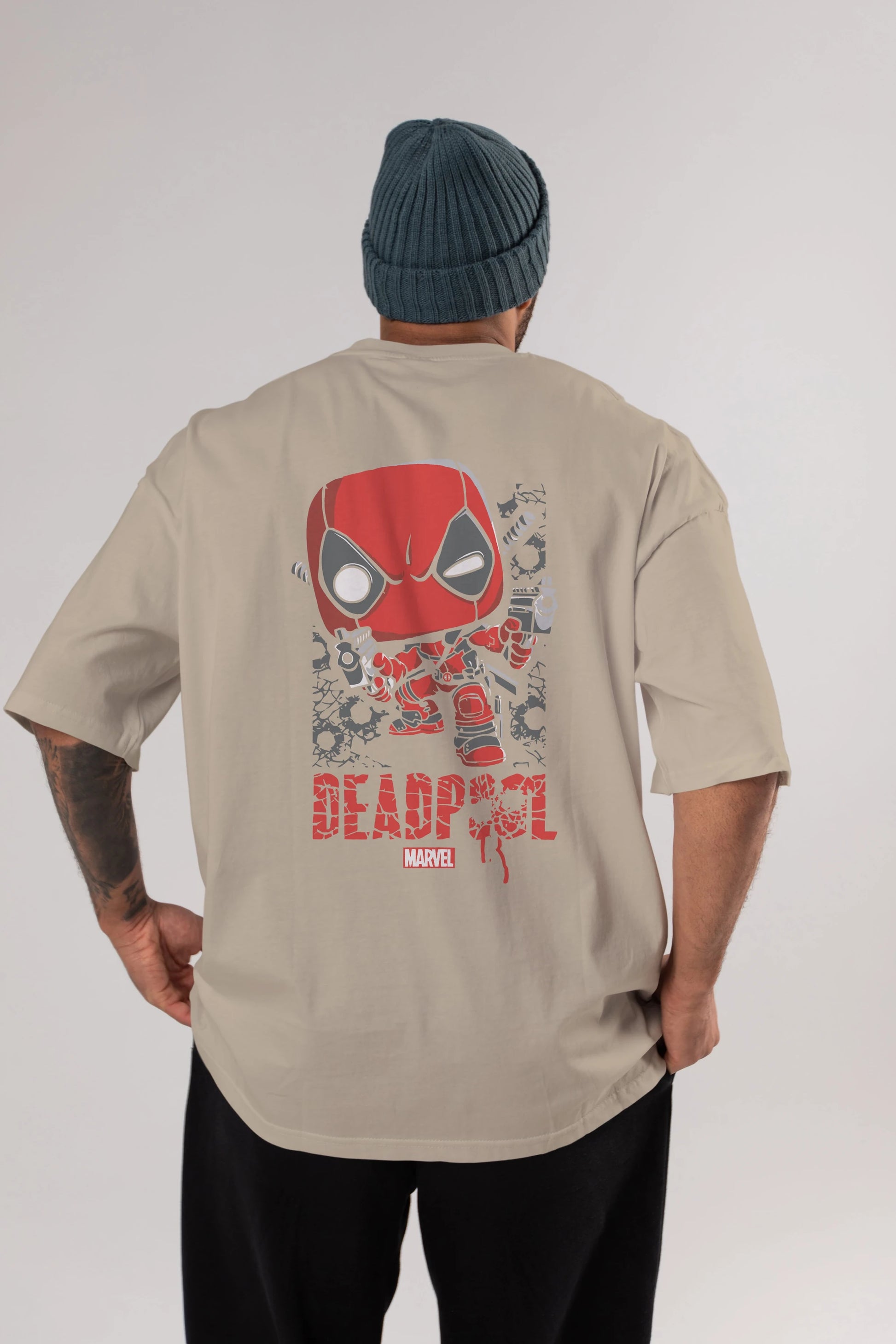 Deadpool (8) Arka Baskılı Oversize t-shirt Erkek Kadın Unisex %100 Pamuk Bisiklet Yaka tişort
