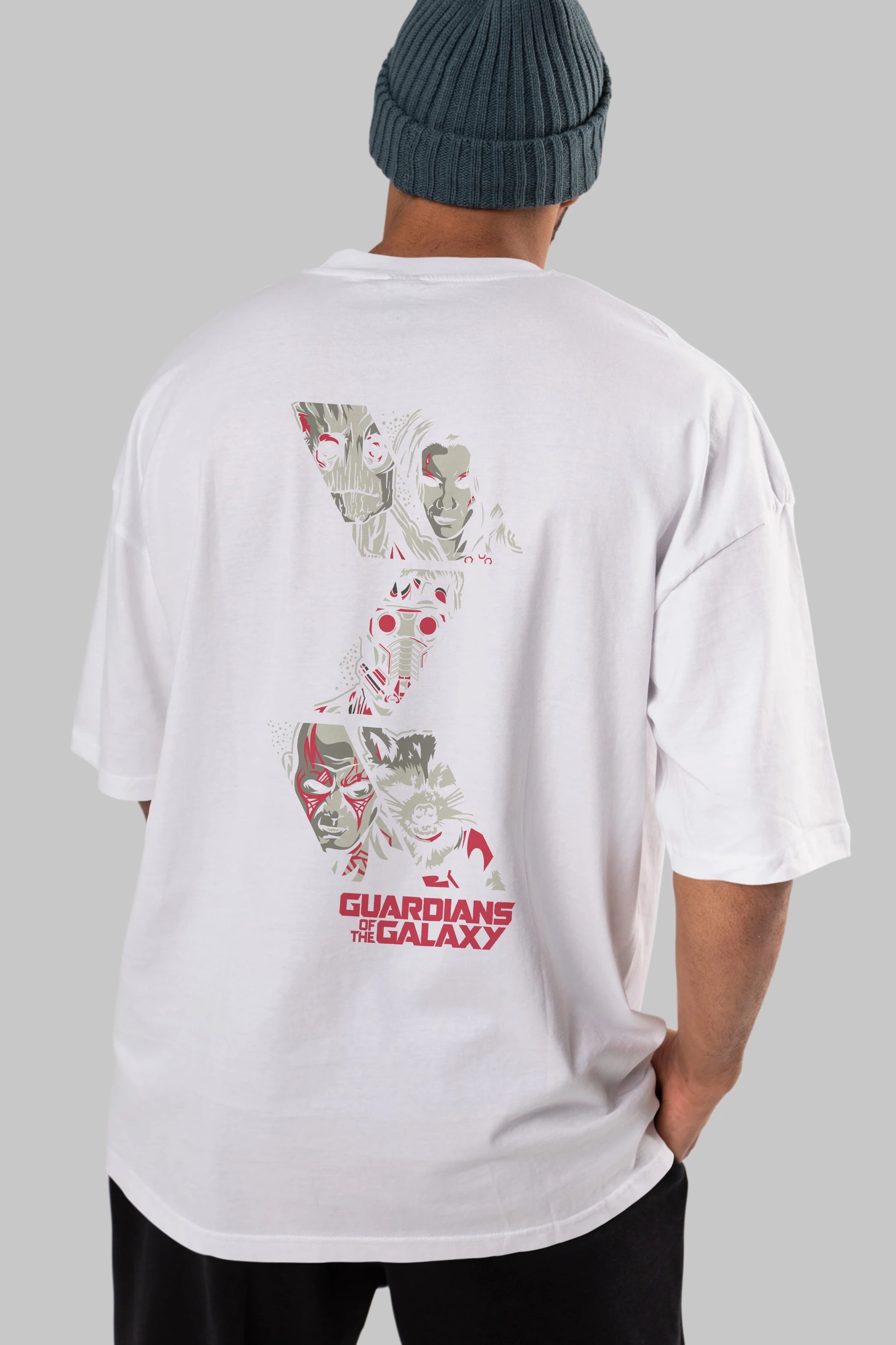 Guardians of The Galaxy (2) Arka Baskılı Oversize t-shirt Erkek Kadın Unisex %100 Pamuk Bisiklet Yaka tişort