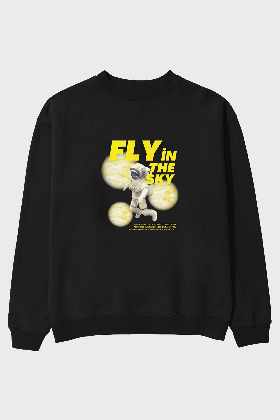 Fly in The Sky Ön Baskılı Oversize Sweatshirt Erkek Kadın Unisex
