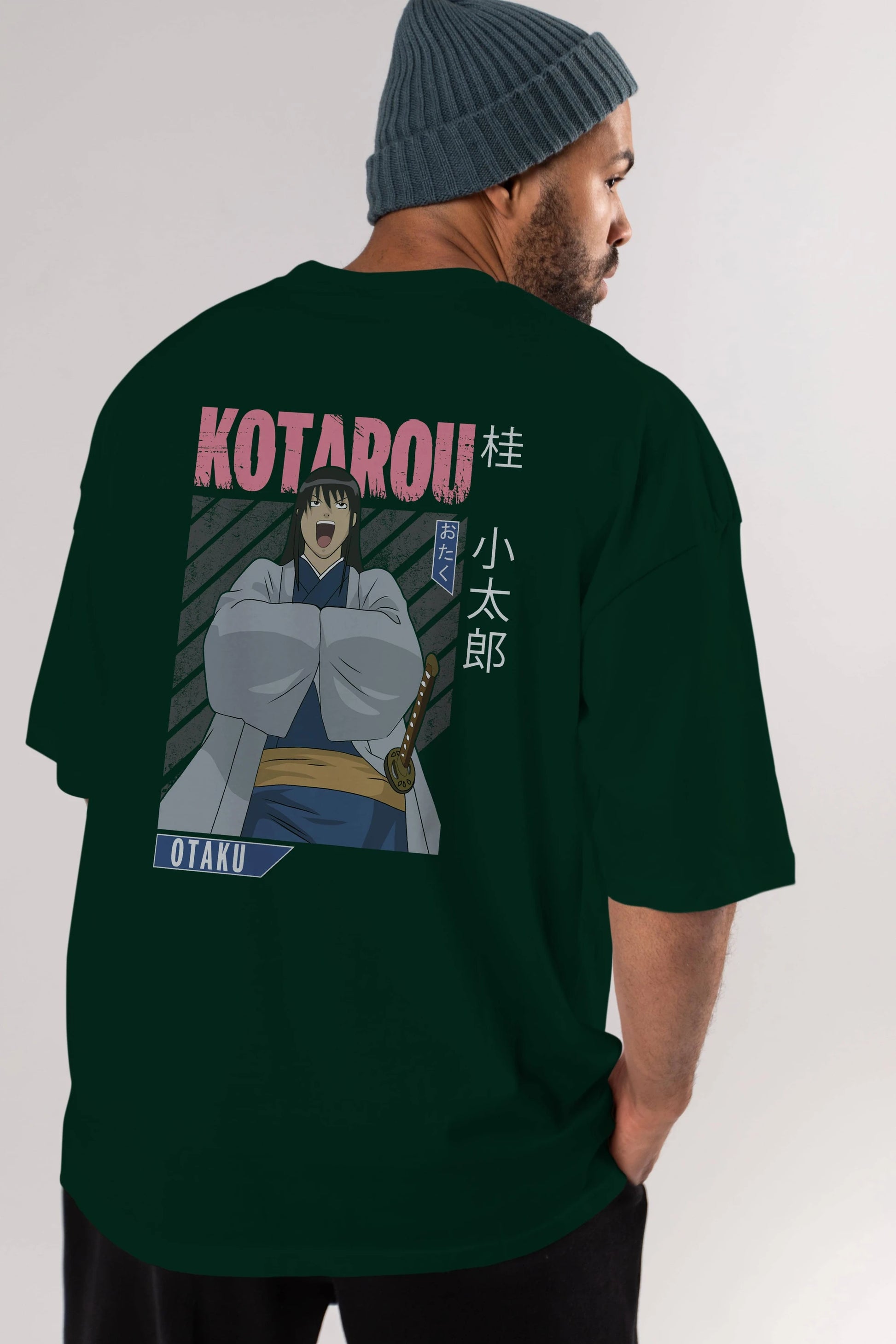 Kotarou Katsura GINTAMA 1 Anime Arka Baskılı Oversize t-shirt Erkek Kadın Unisex