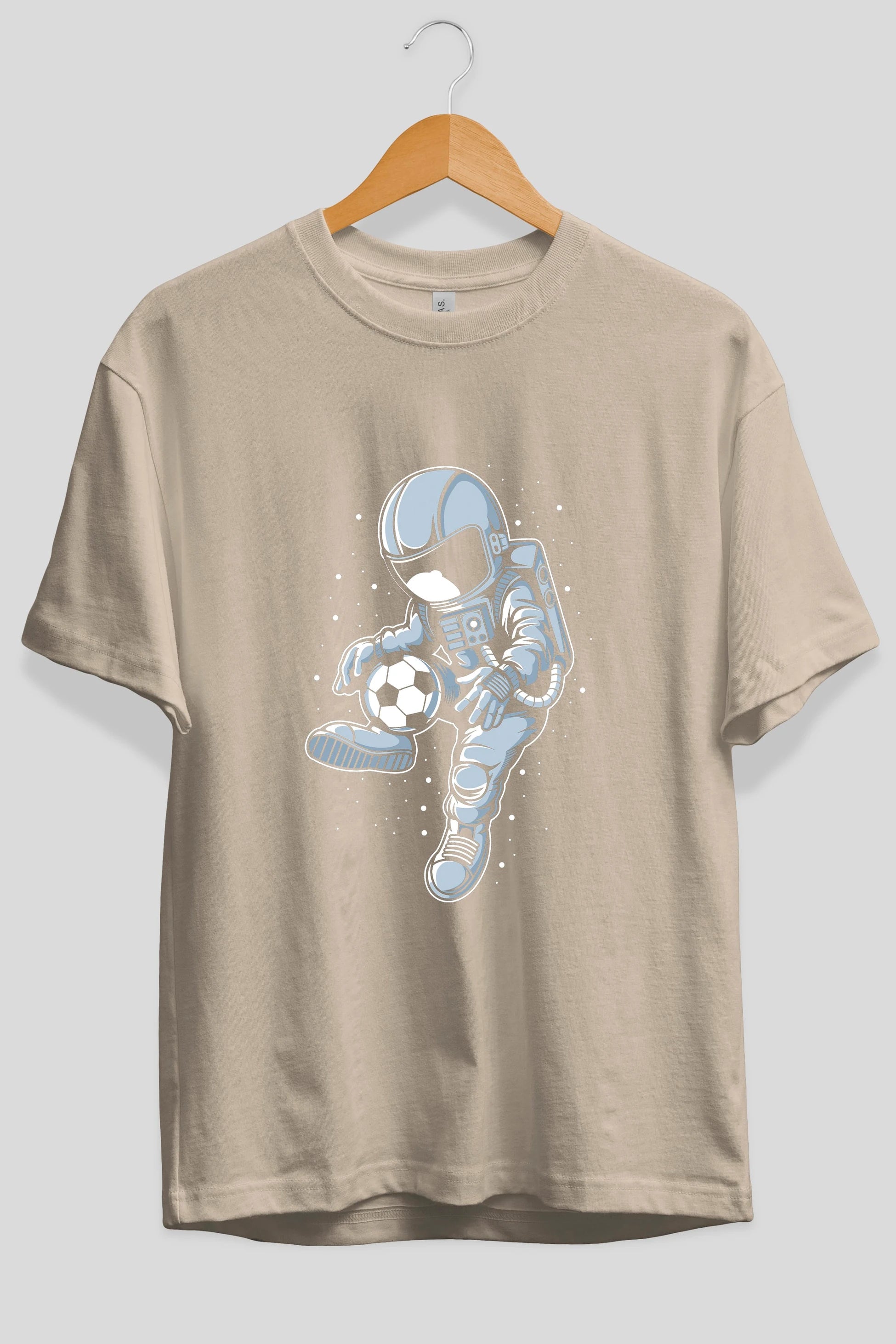 Astronaut Soccer Player Ön Baskılı Oversize t-shirt Erkek Kadın Unisex