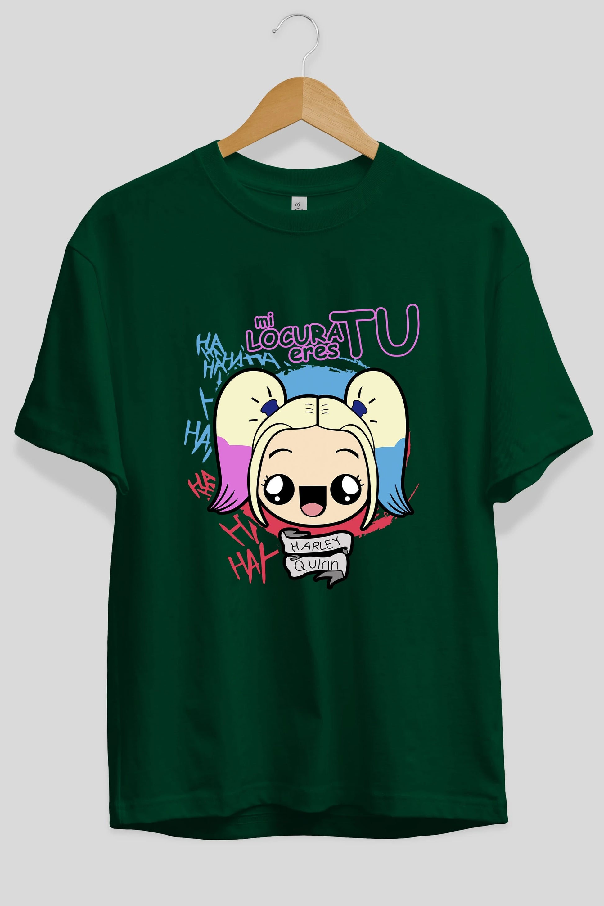 Harley Quinn Ön Baskılı Oversize t-shirt Erkek Kadın Unisex %100 Pamuk Bisiklet Yaka tişort