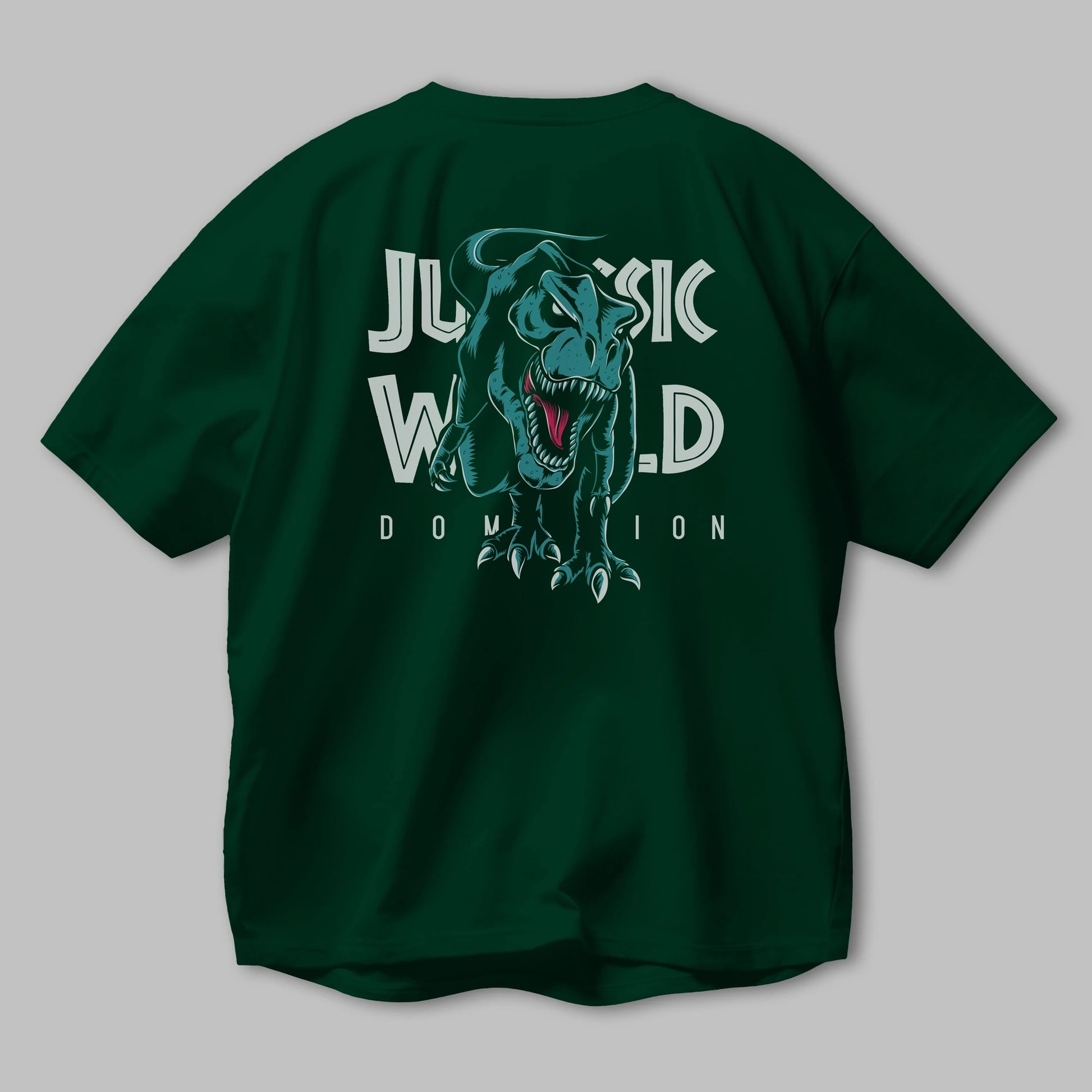 Jurassic Park (1) Arka Baskılı Oversize t-shirt Erkek Kadın Unisex %100 Pamuk Bisiklet Yaka tişort