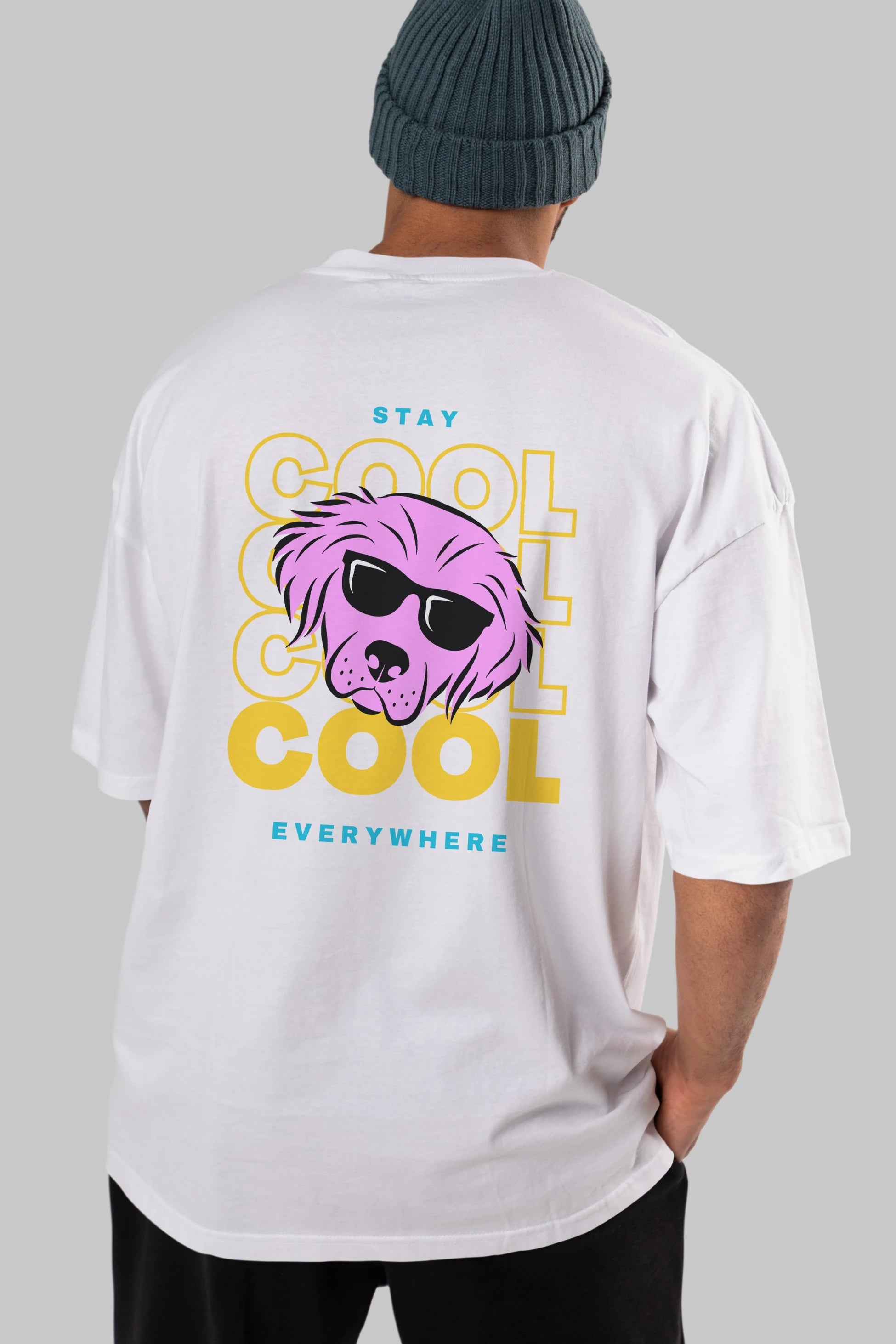 Cool Dog 2 Arka Baskılı Oversize t-shirt Erkek Kadın Unisex