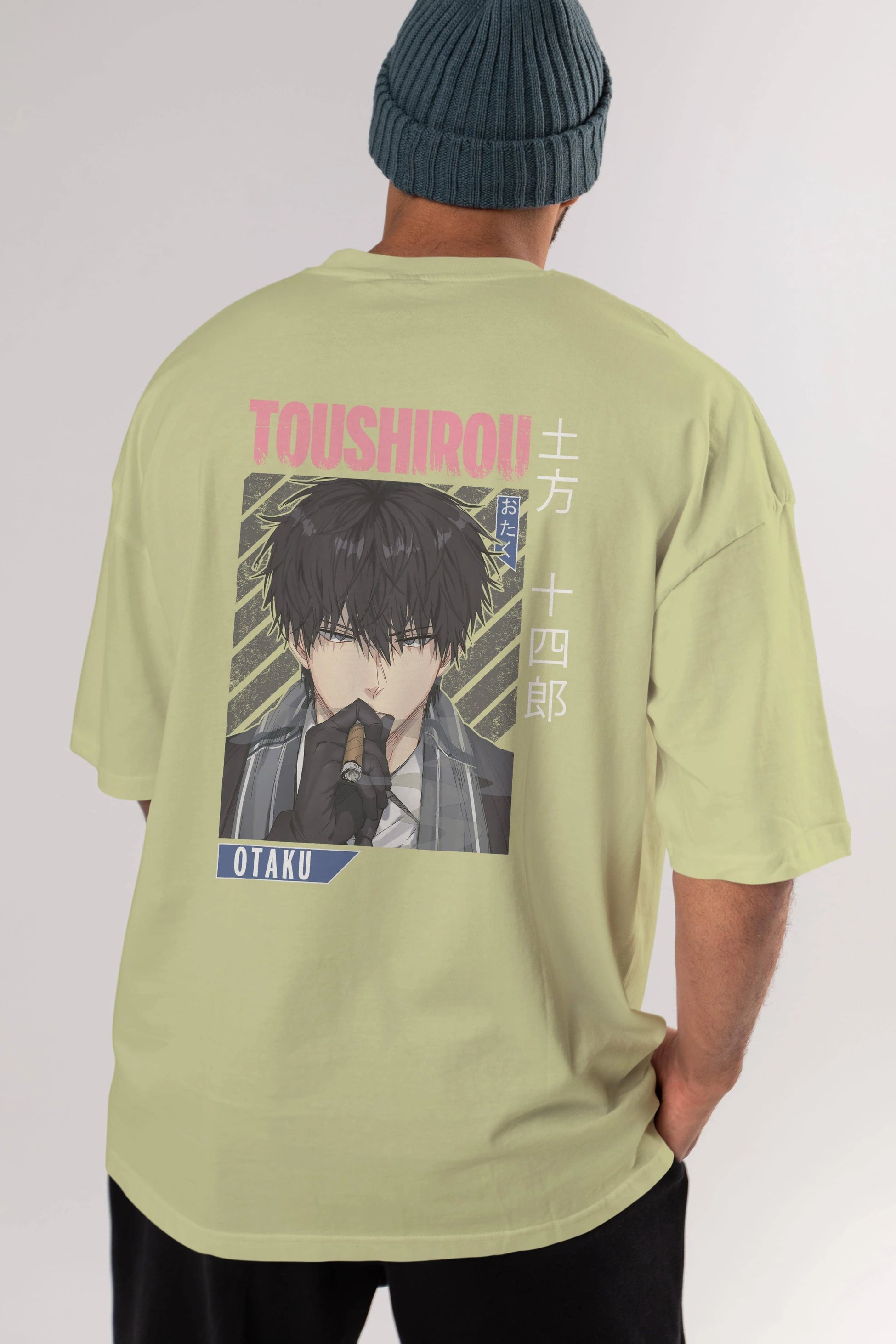 Toushirou Hijikata 2 Anime Arka Baskılı Oversize t-shirt Erkek Kadın Unisex