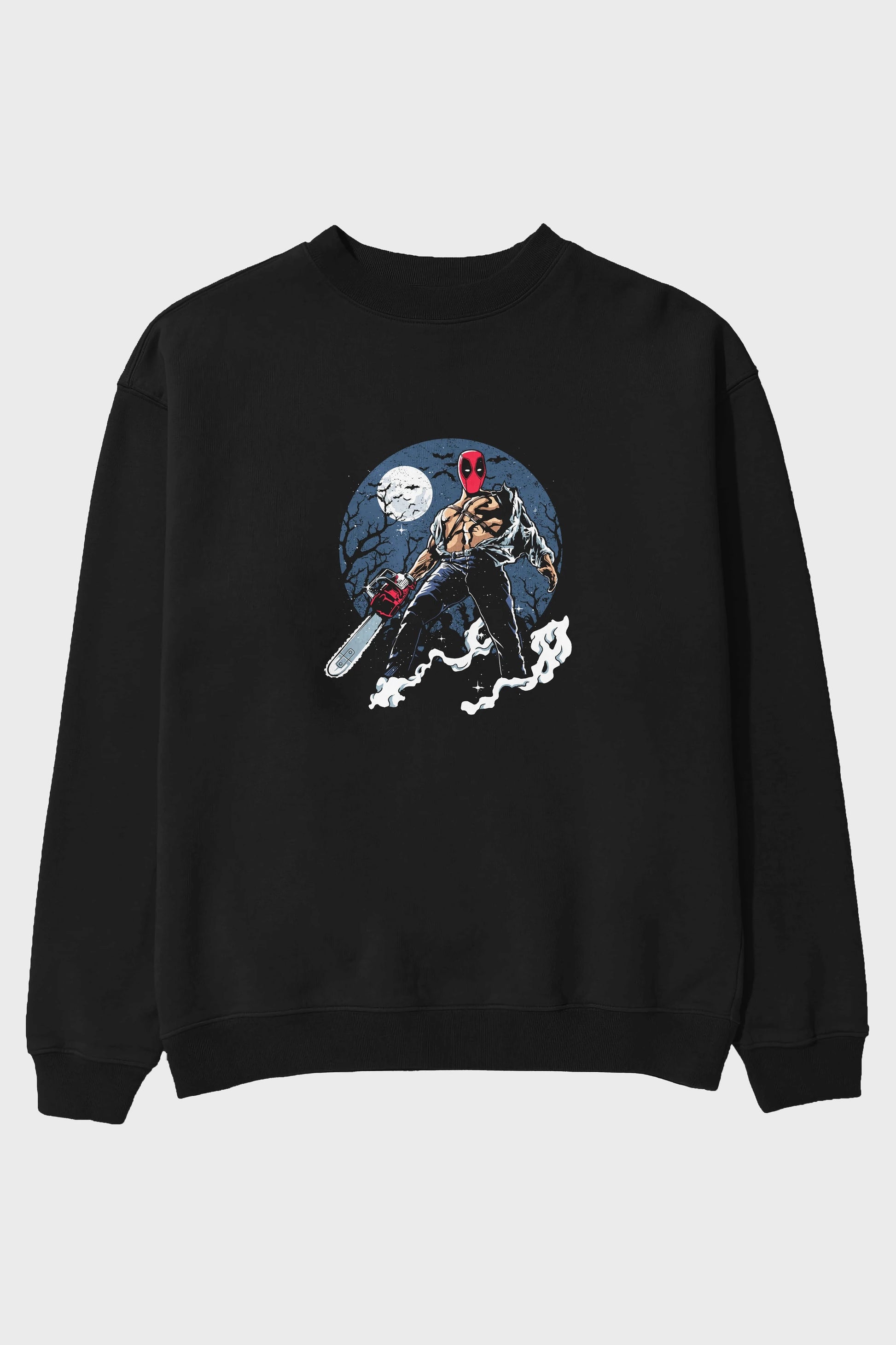 Evil Deadpool Ön Baskılı Oversize Sweatshirt Erkek Kadın Unisex