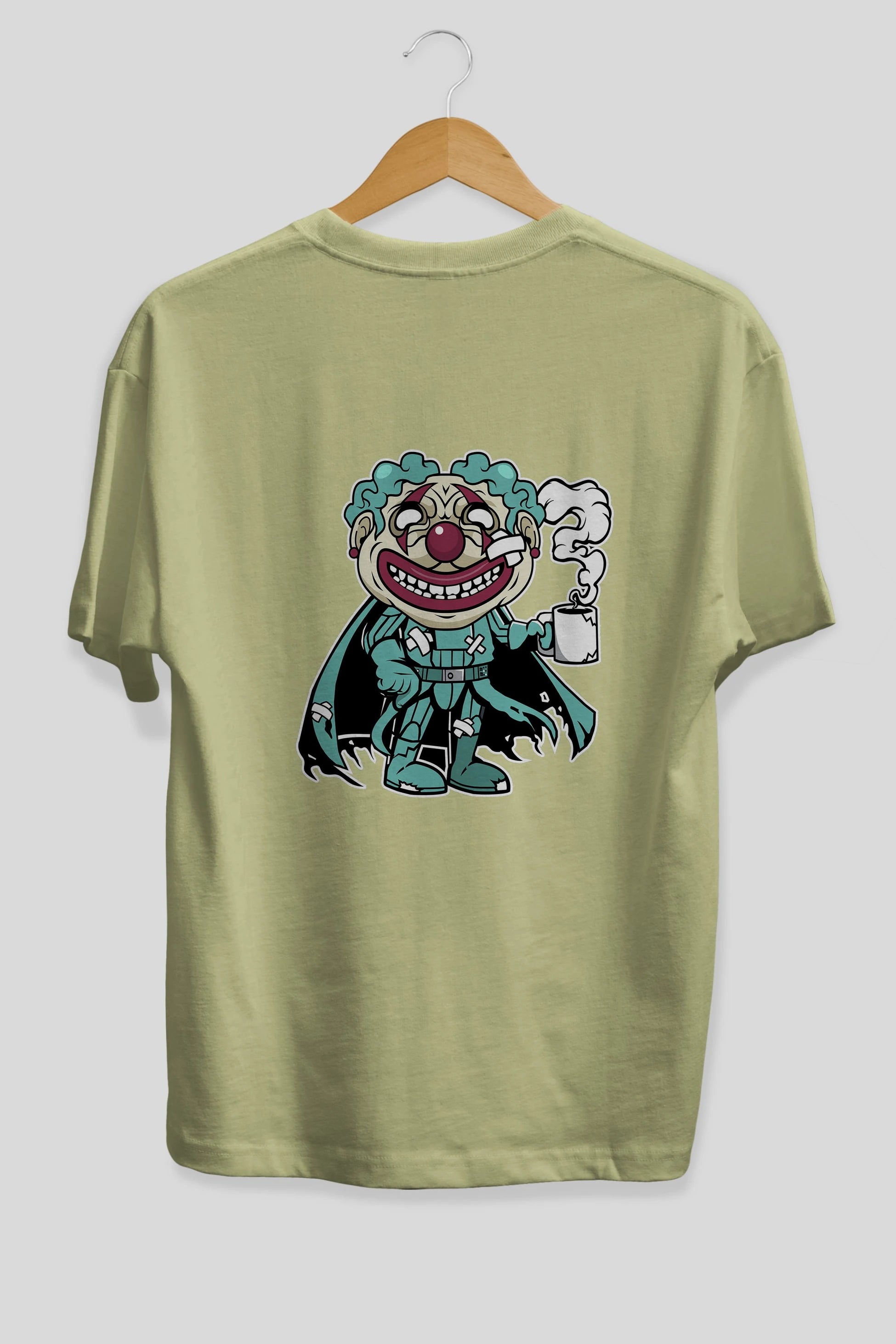 Super Clown Arka Baskılı Oversize t-shirt Erkek Kadın Unisex %100 Pamuk tişort