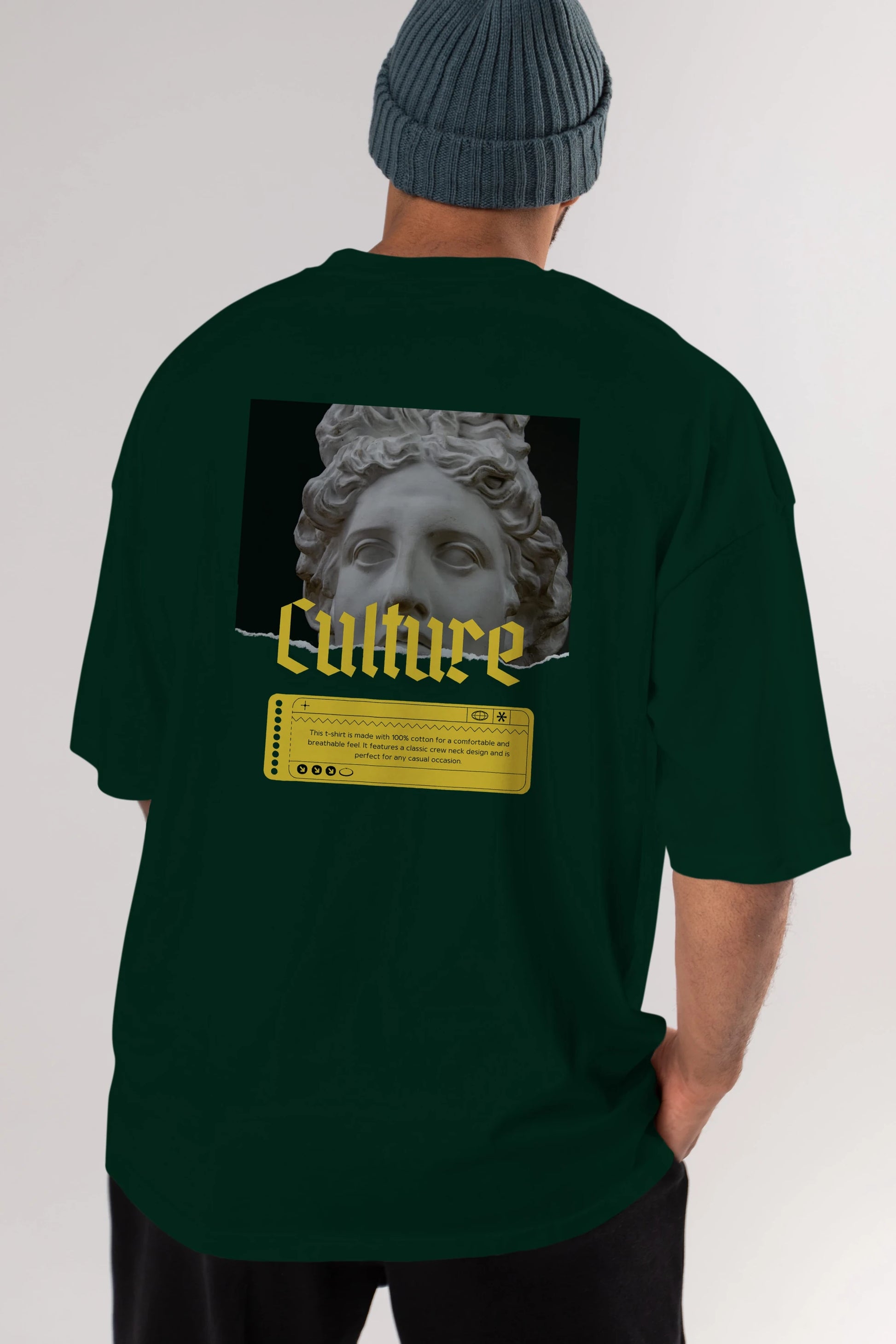 Culture Yazılı Arka Baskılı Oversize t-shirt Erkek Kadın Unisex