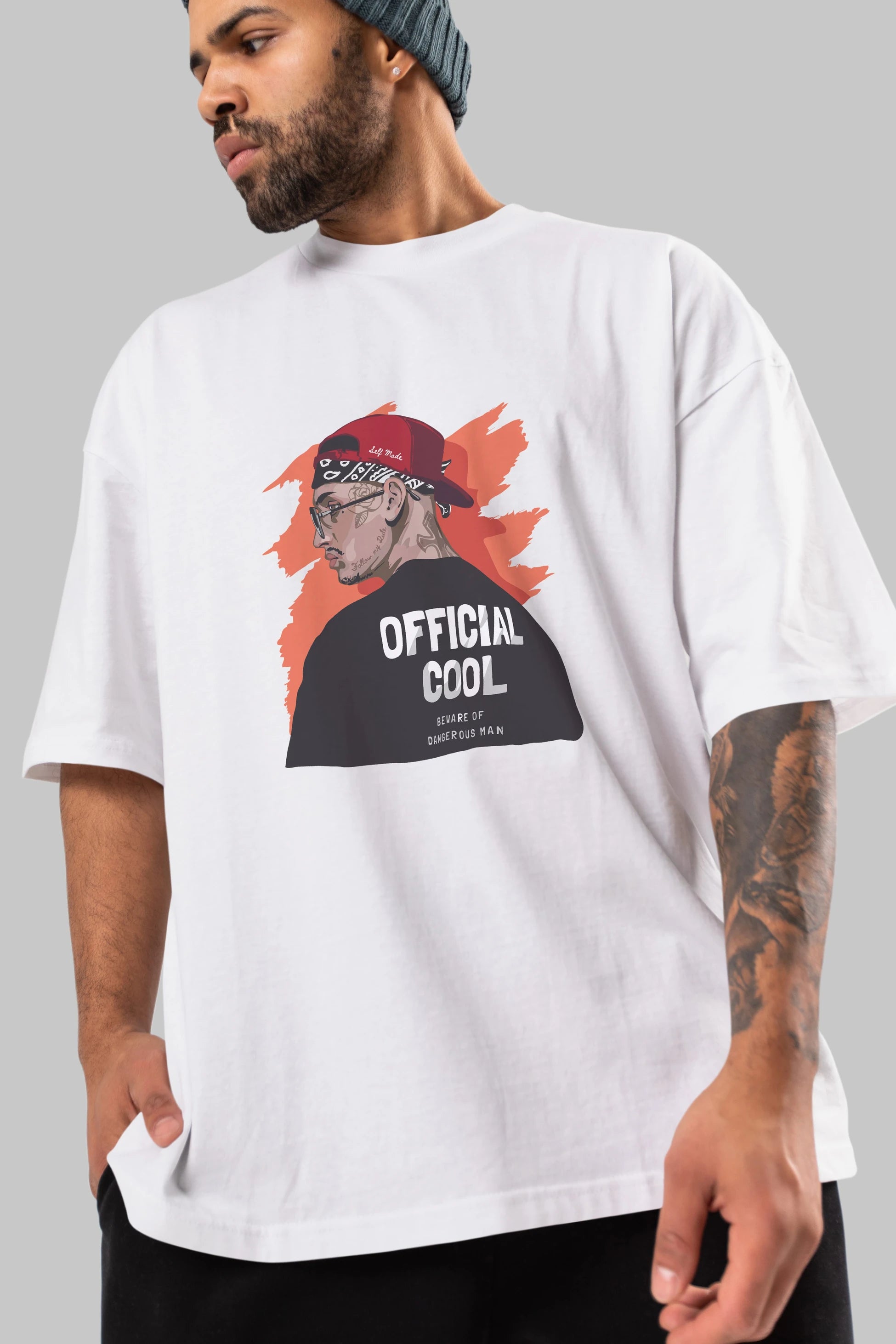 Official Cool Ön Baskılı Oversize t-shirt Erkek Kadın Unisex