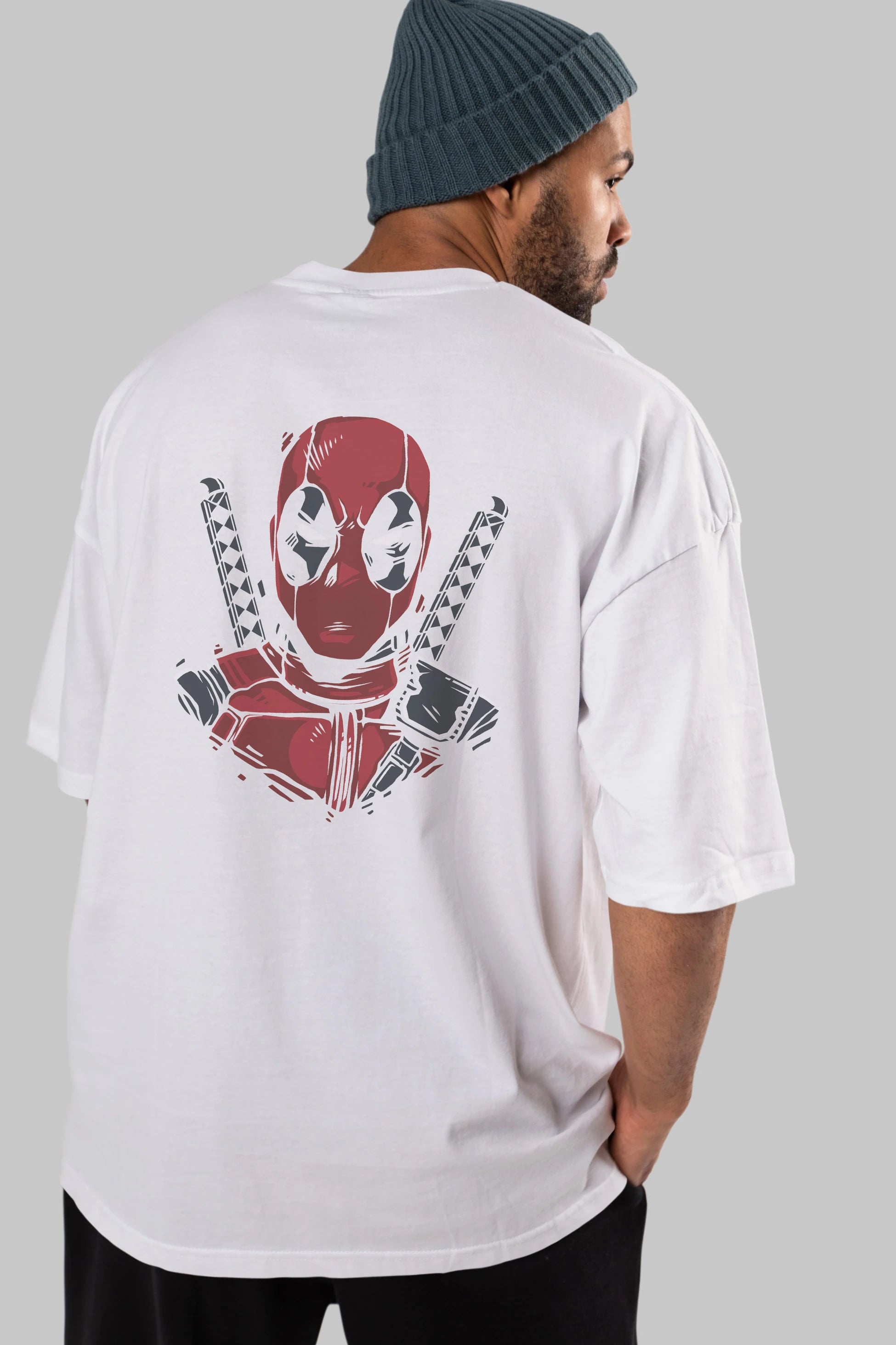 Deadpool (4) Arka Baskılı Oversize t-shirt Erkek Kadın Unisex %100 Pamuk Bisiklet Yaka tişort
