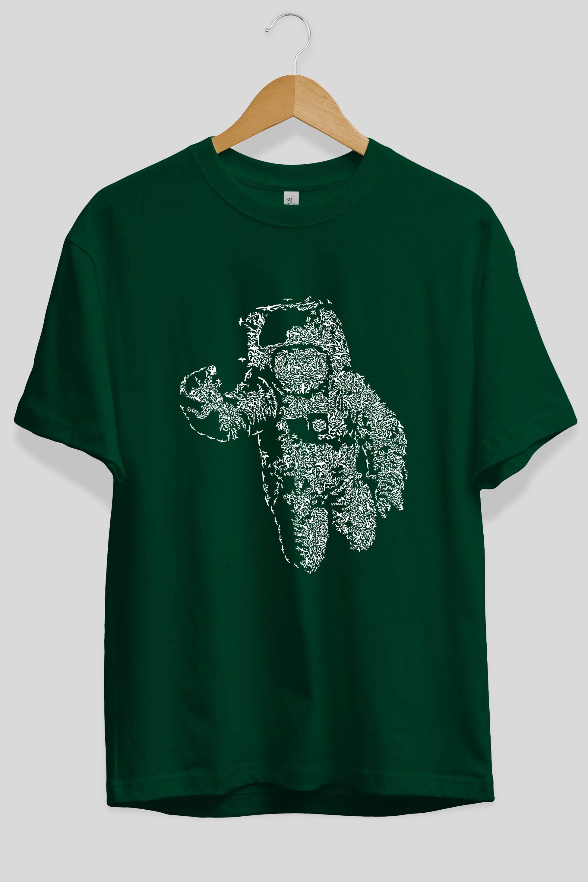 Flying Astronaut Ön Baskılı Oversize t-shirt %100 pamuk Erkek Kadın Unisex