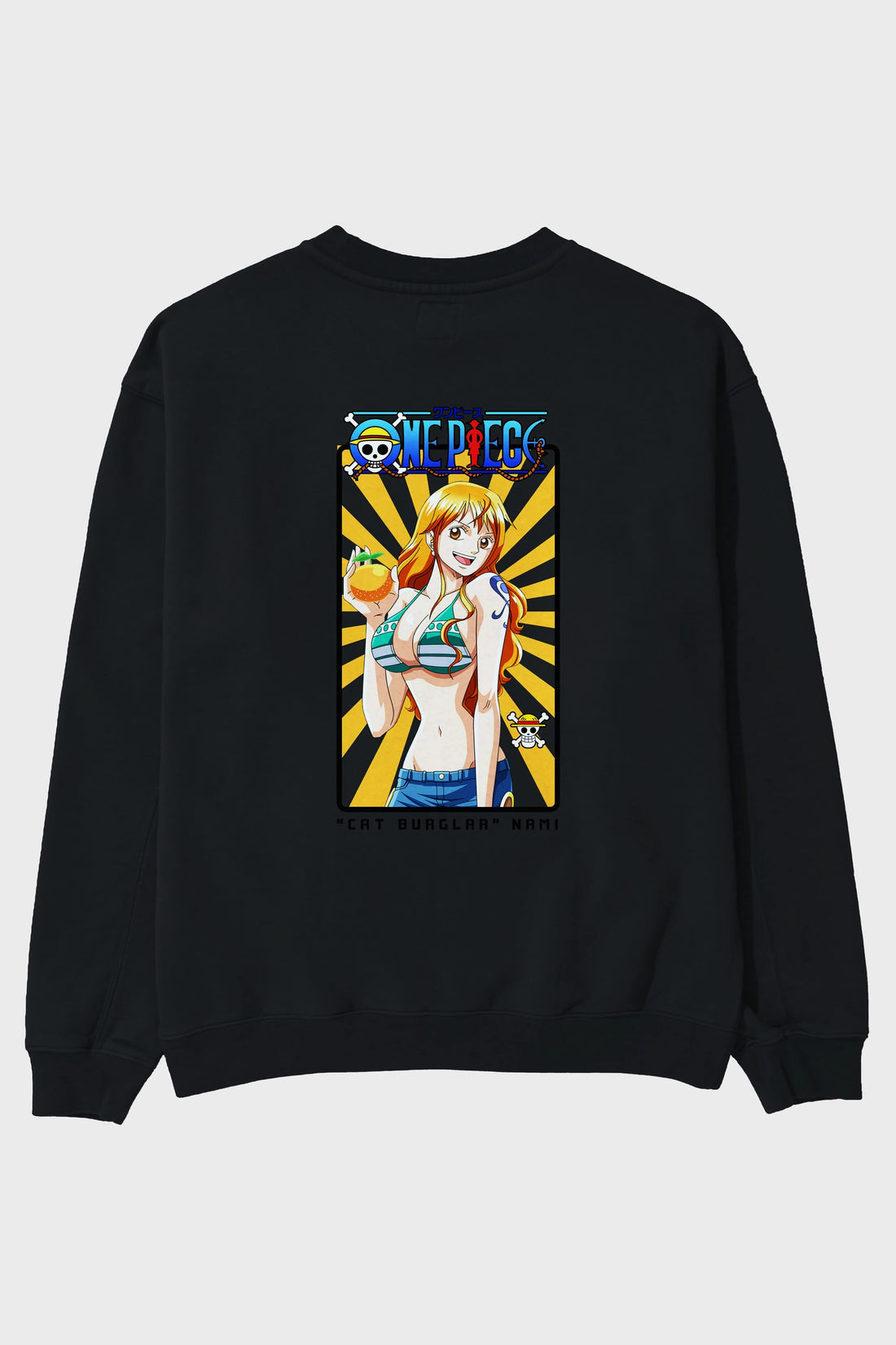 Nami Arka Baskılı Anime Oversize Sweatshirt Erkek Kadın Unisex