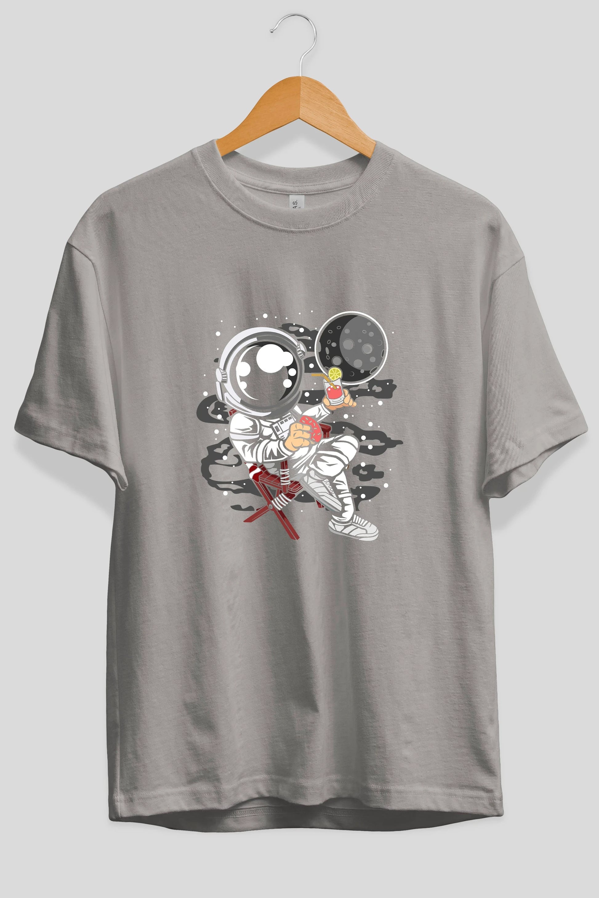 Holiday Astronaut Ön Baskılı Oversize t-shirt Erkek Kadın Unisex