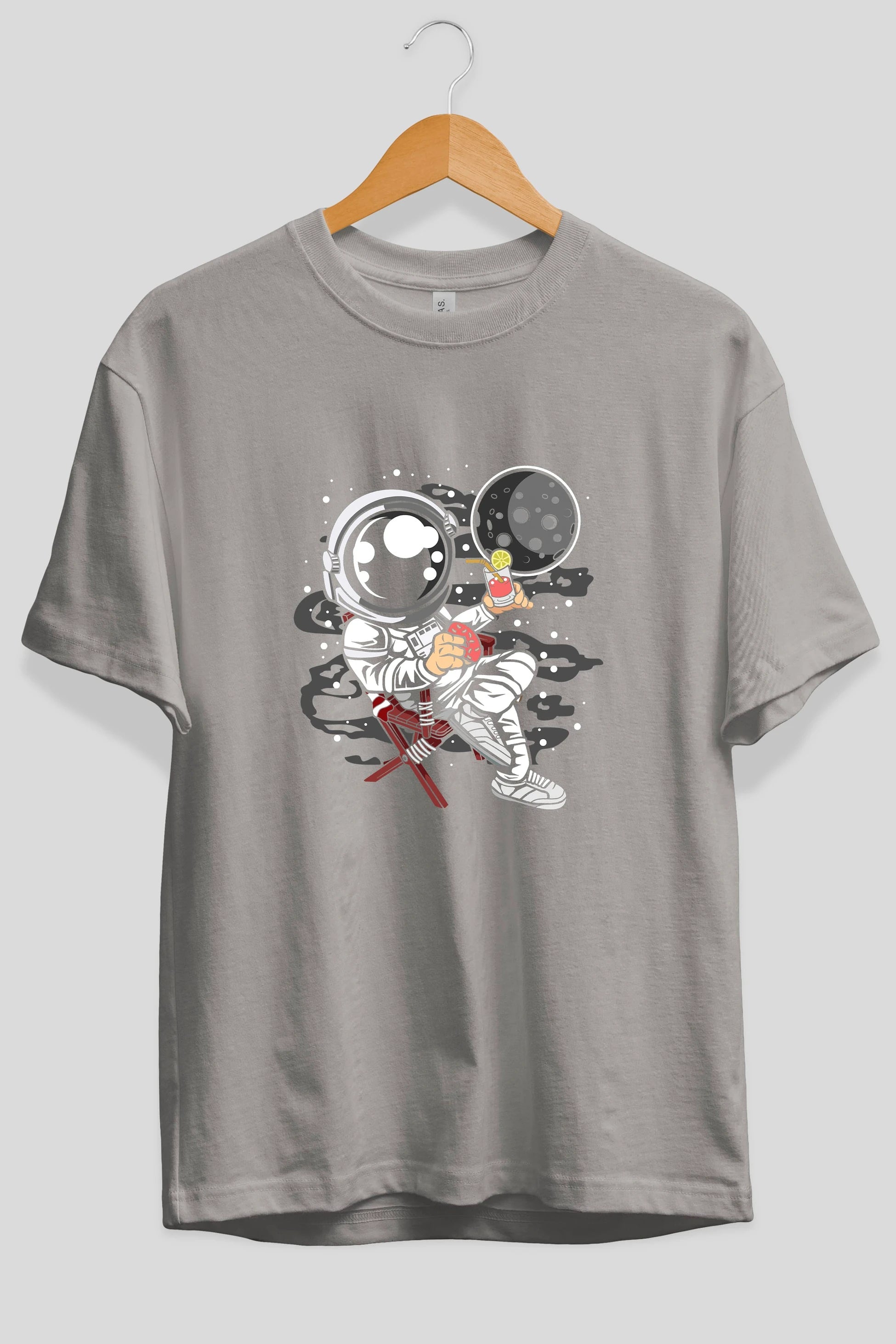 Holiday Astronaut Ön Baskılı Oversize t-shirt Erkek Kadın Unisex