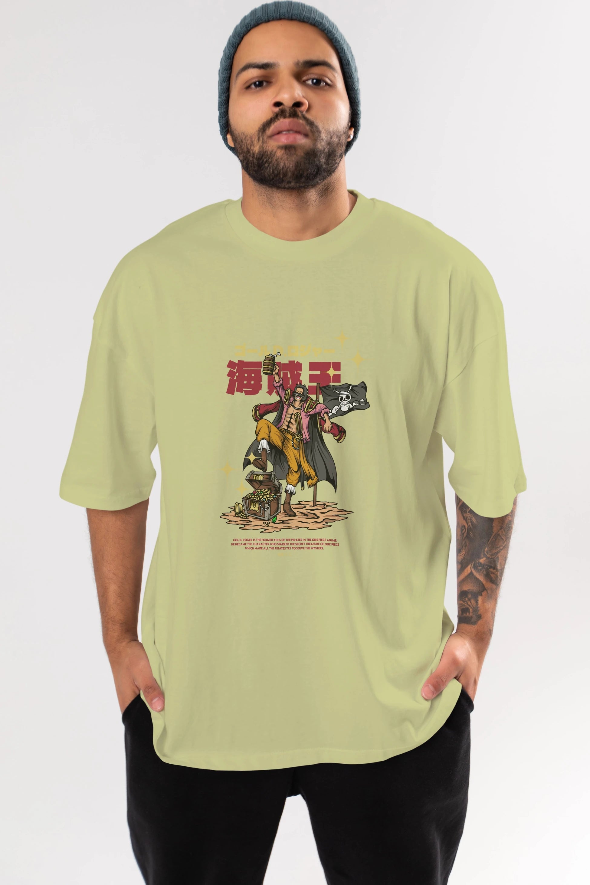 Roger Anime Ön Baskılı Oversize t-shirt %100 pamuk Erkek Kadın Unisex