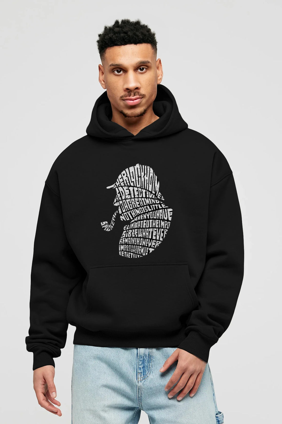Holmes Ön Baskılı Hoodie Oversize Kapüşonlu Sweatshirt Erkek Kadın Unisex