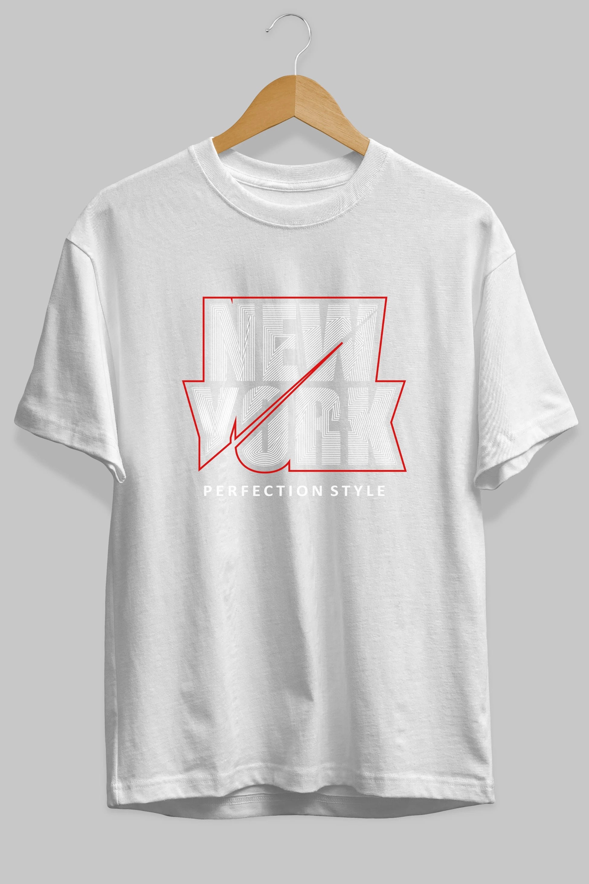 New York Perfection Style Ön Baskılı Oversize t-shirt Erkek Kadın Unisex
