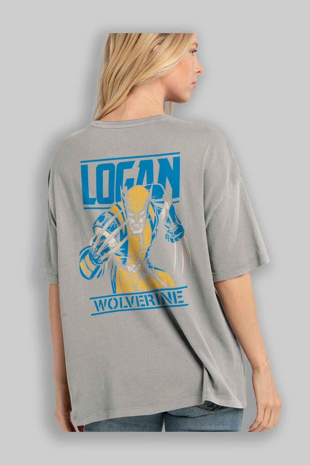 Wolverine Logan Arka Baskılı Oversize t-shirt Erkek Kadın Unisex %100 Pamuk Bisiklet Yaka tişort