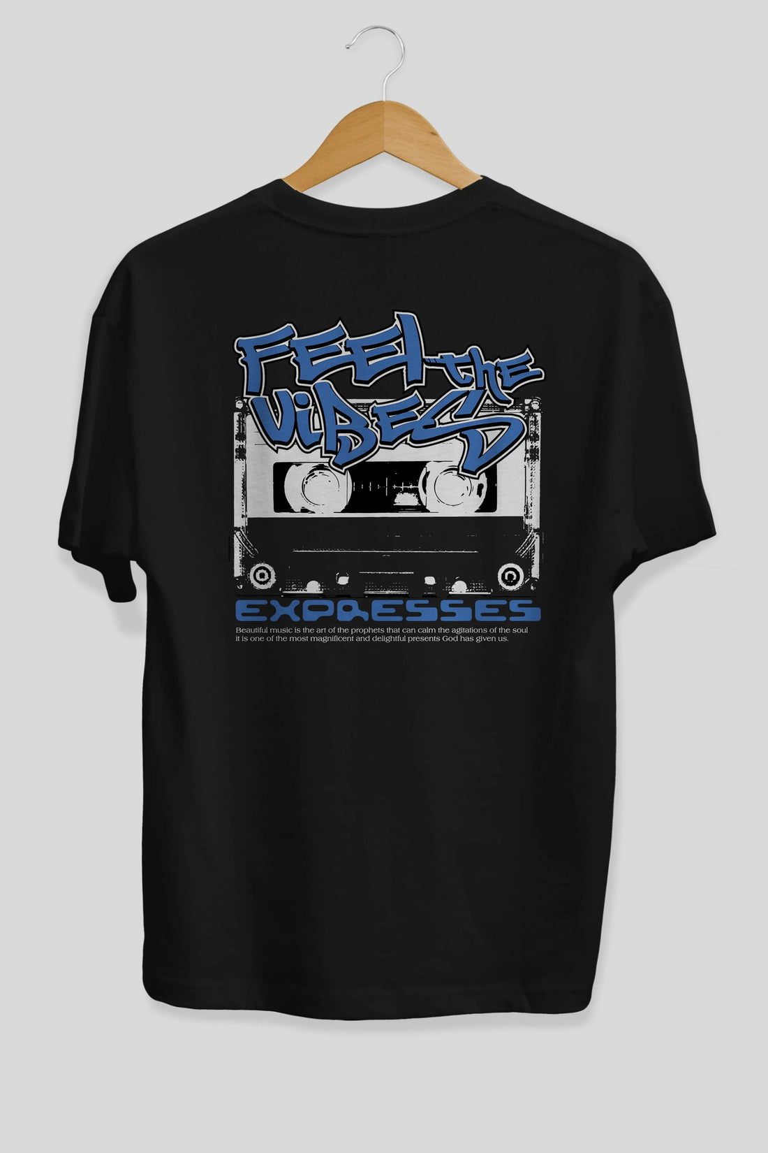 Feel The Vibes Arka Baskılı Oversize t-shirt Erkek Kadın Unisex