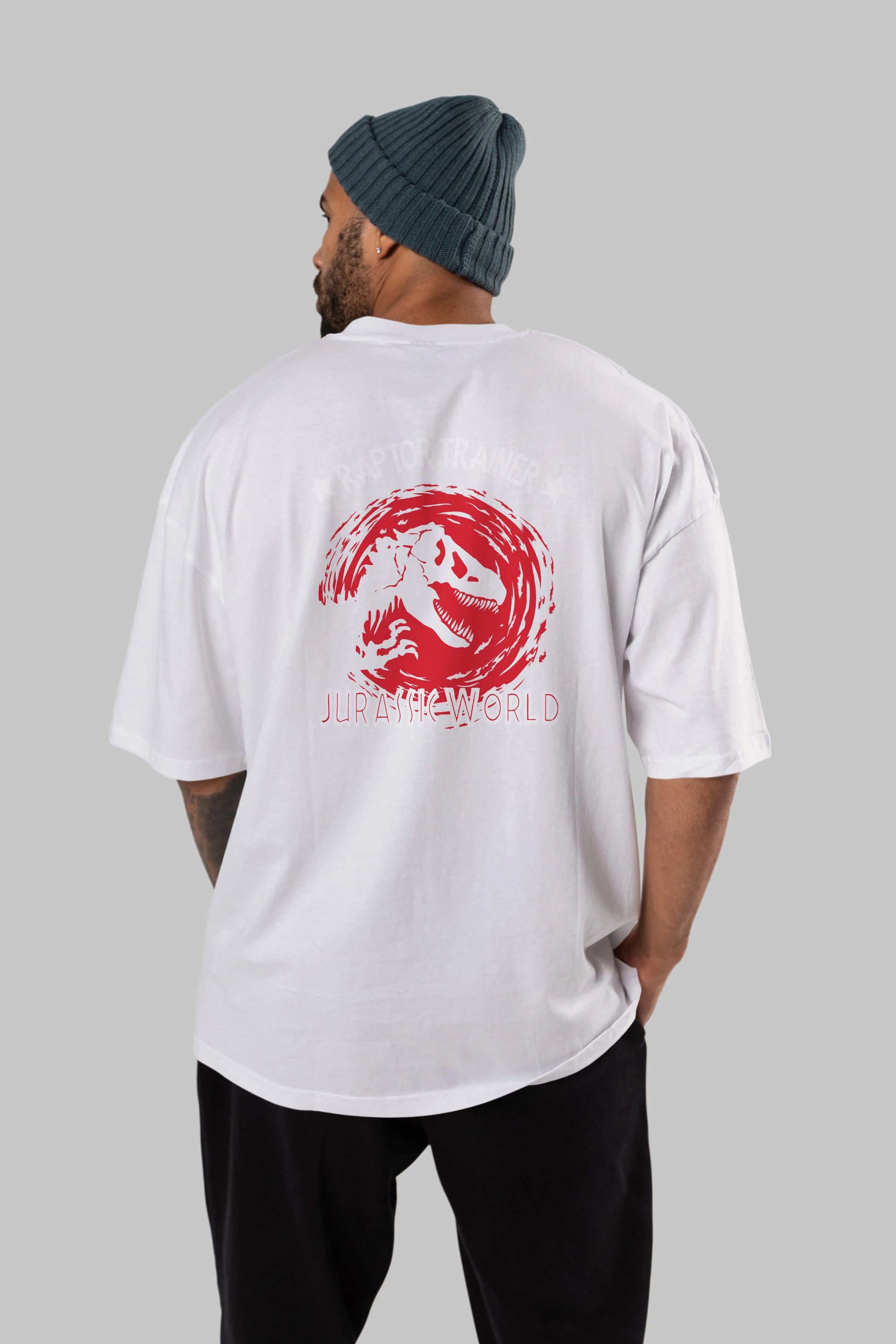 Jurassic Park (3) Arka Baskılı Oversize t-shirt Erkek Kadın Unisex %100 Pamuk Bisiklet Yaka tişort