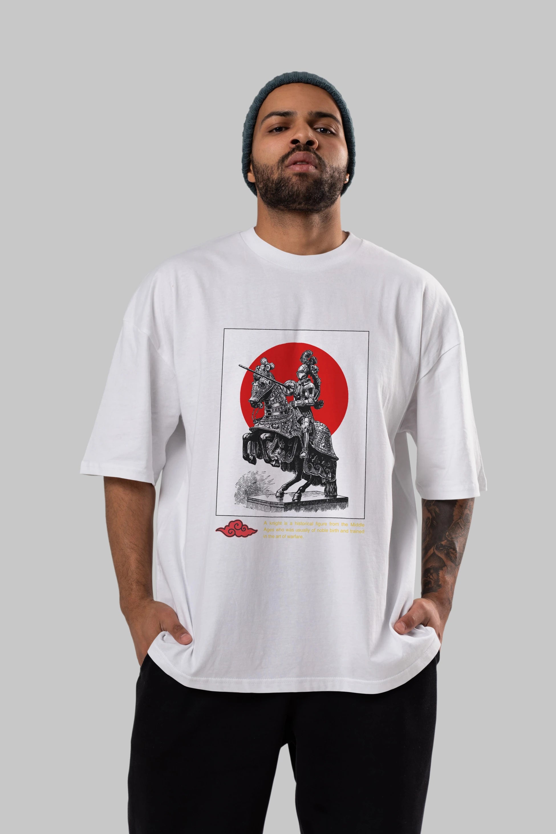 Japan Streetwear 2 Ön Baskılı Oversize t-shirt Erkek Kadın Unisex