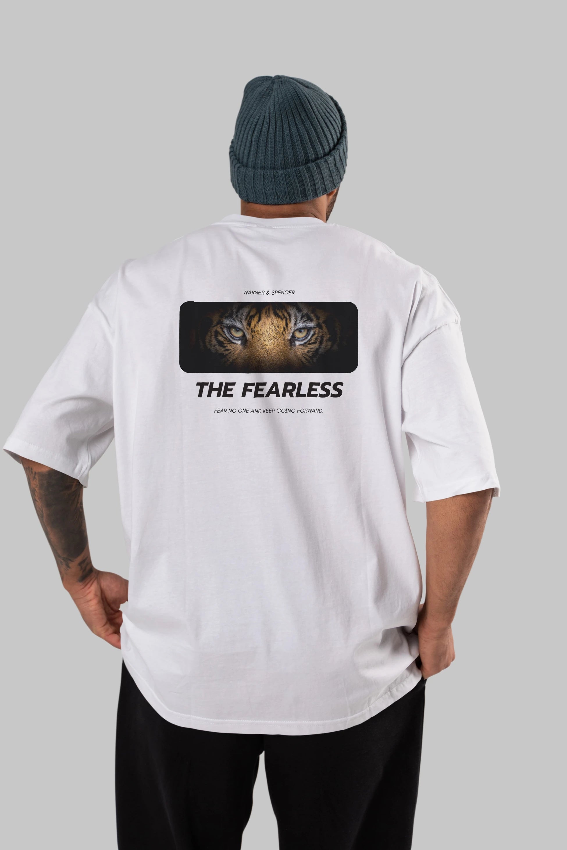 The Fearless Yazılı Arka Baskılı Oversize t-shirt Erkek Kadın Unisex