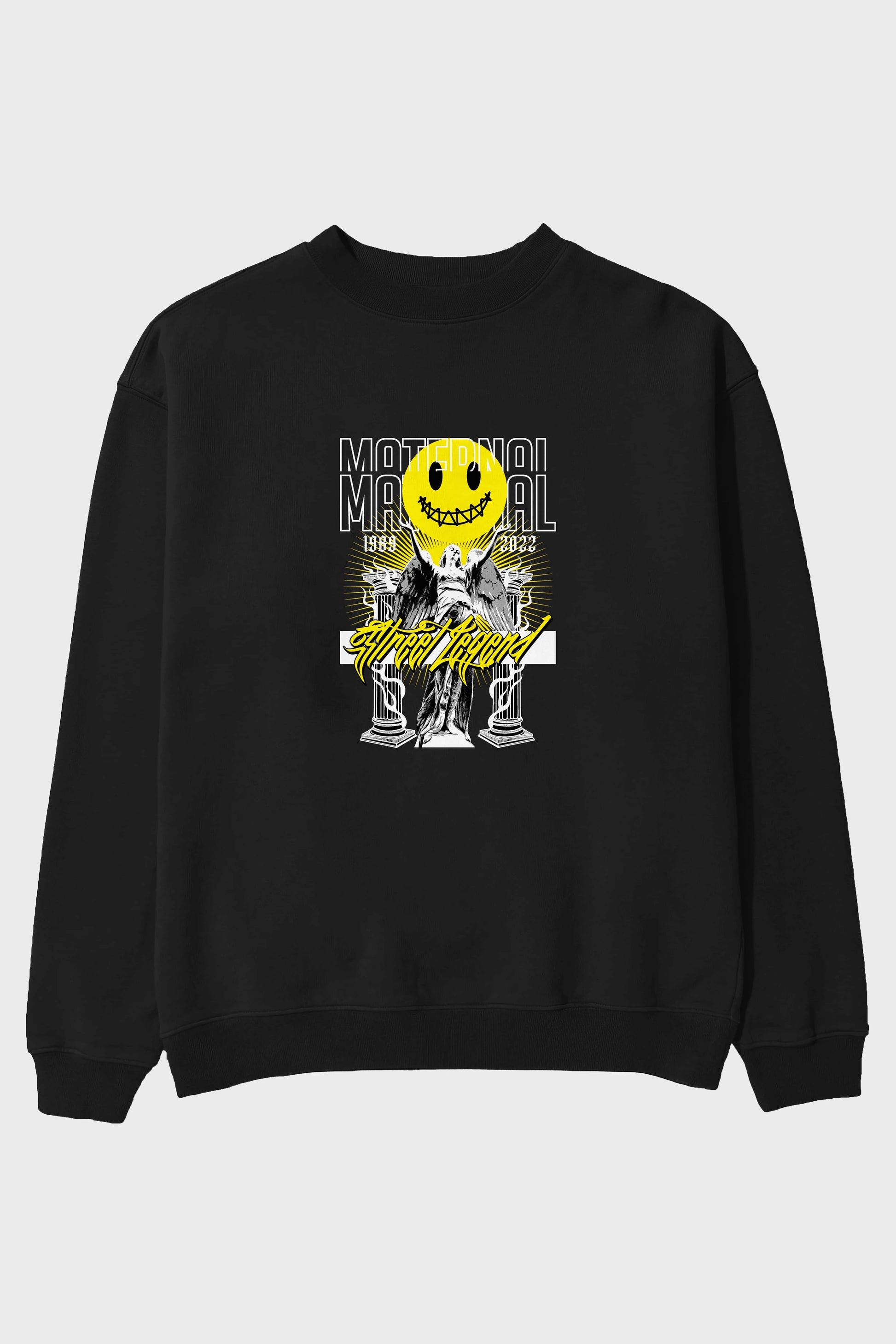 Maternal Street Legend Ön Baskılı Oversize Sweatshirt Erkek Kadın Unisex