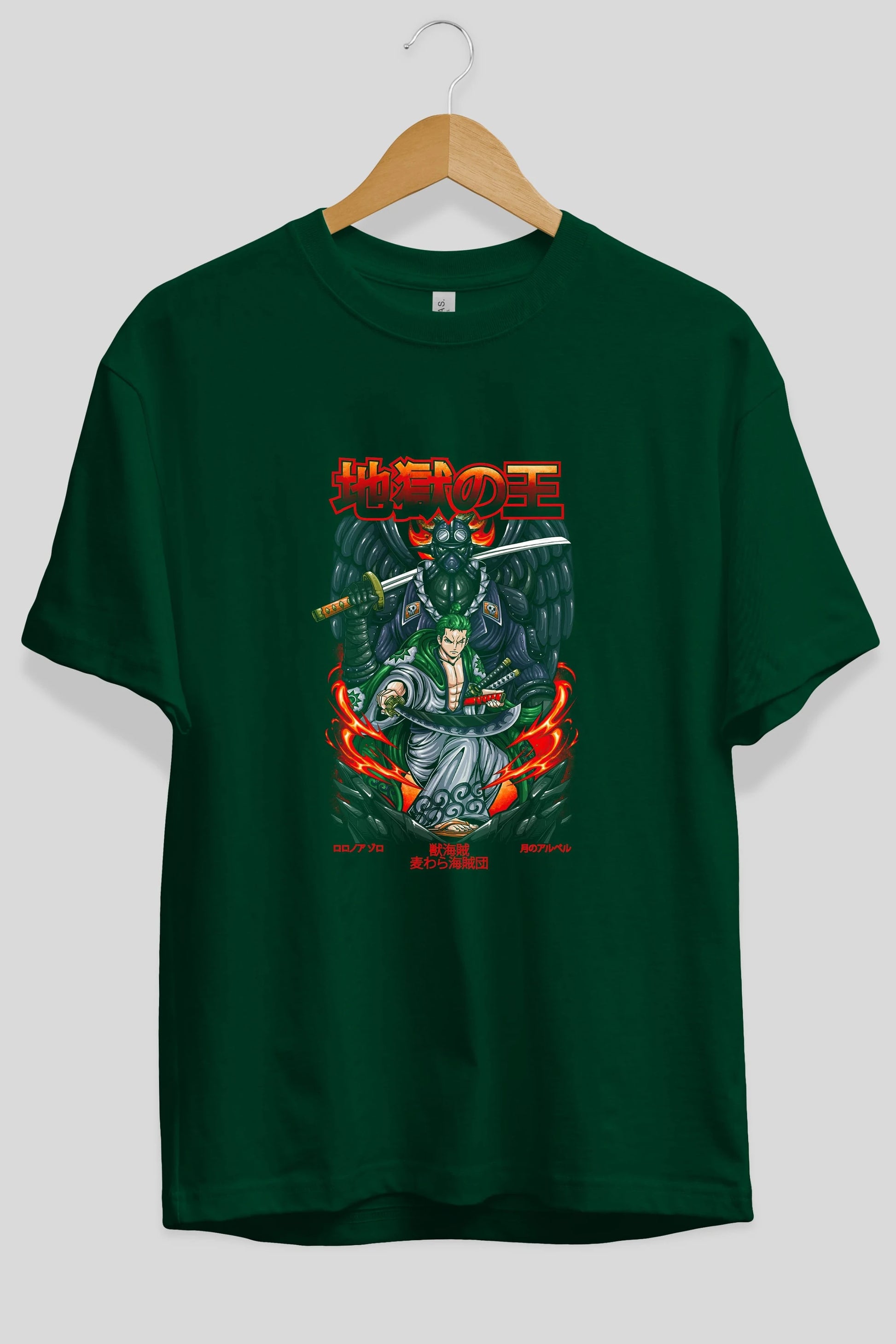 Roronoa Zoro 4 Anime Ön Baskılı Oversize t-shirt %100 pamuk Erkek Kadın Unisex