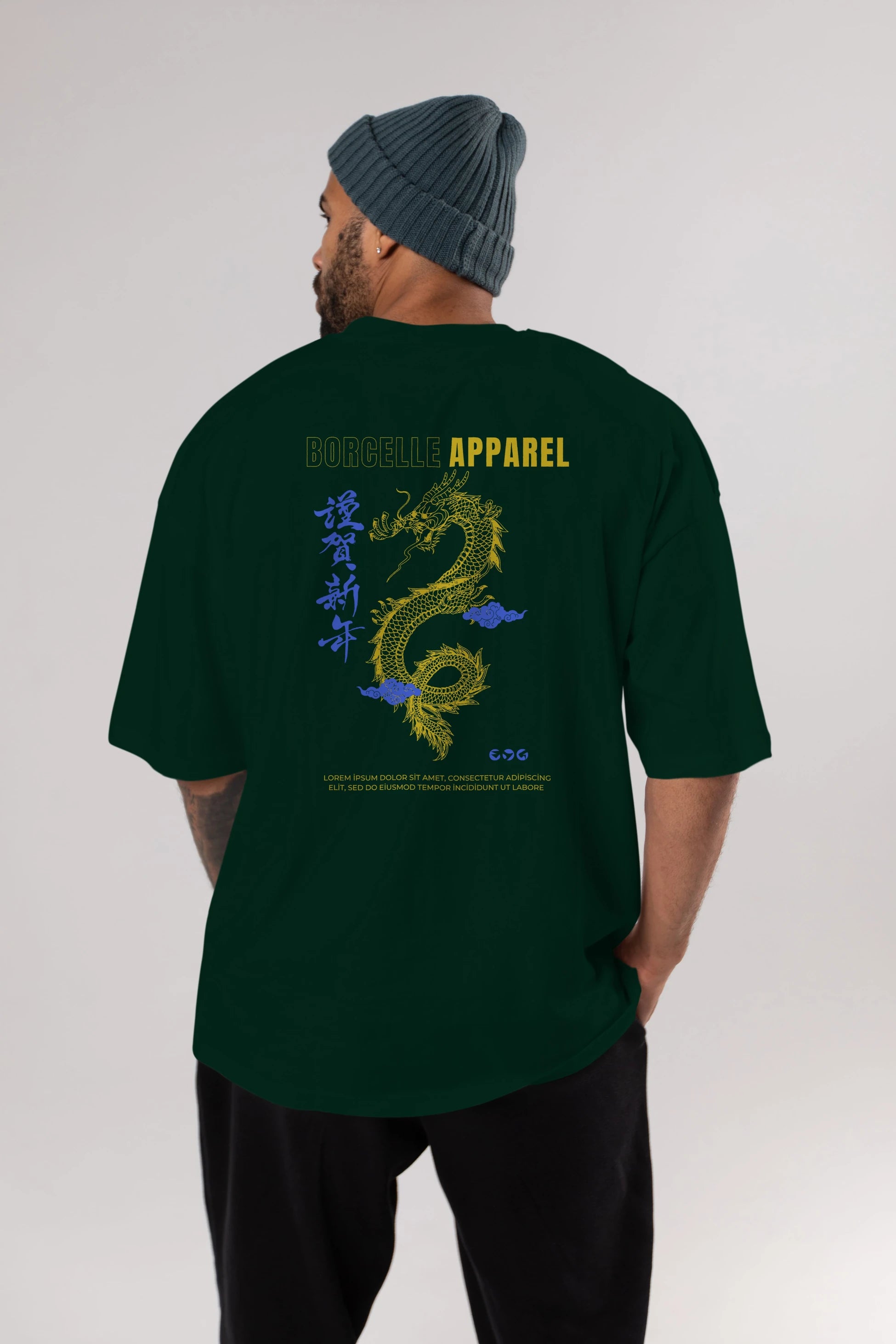 Borcelle Apparel Yazılı Arka Baskılı Oversize t-shirt Erkek Kadın Unisex