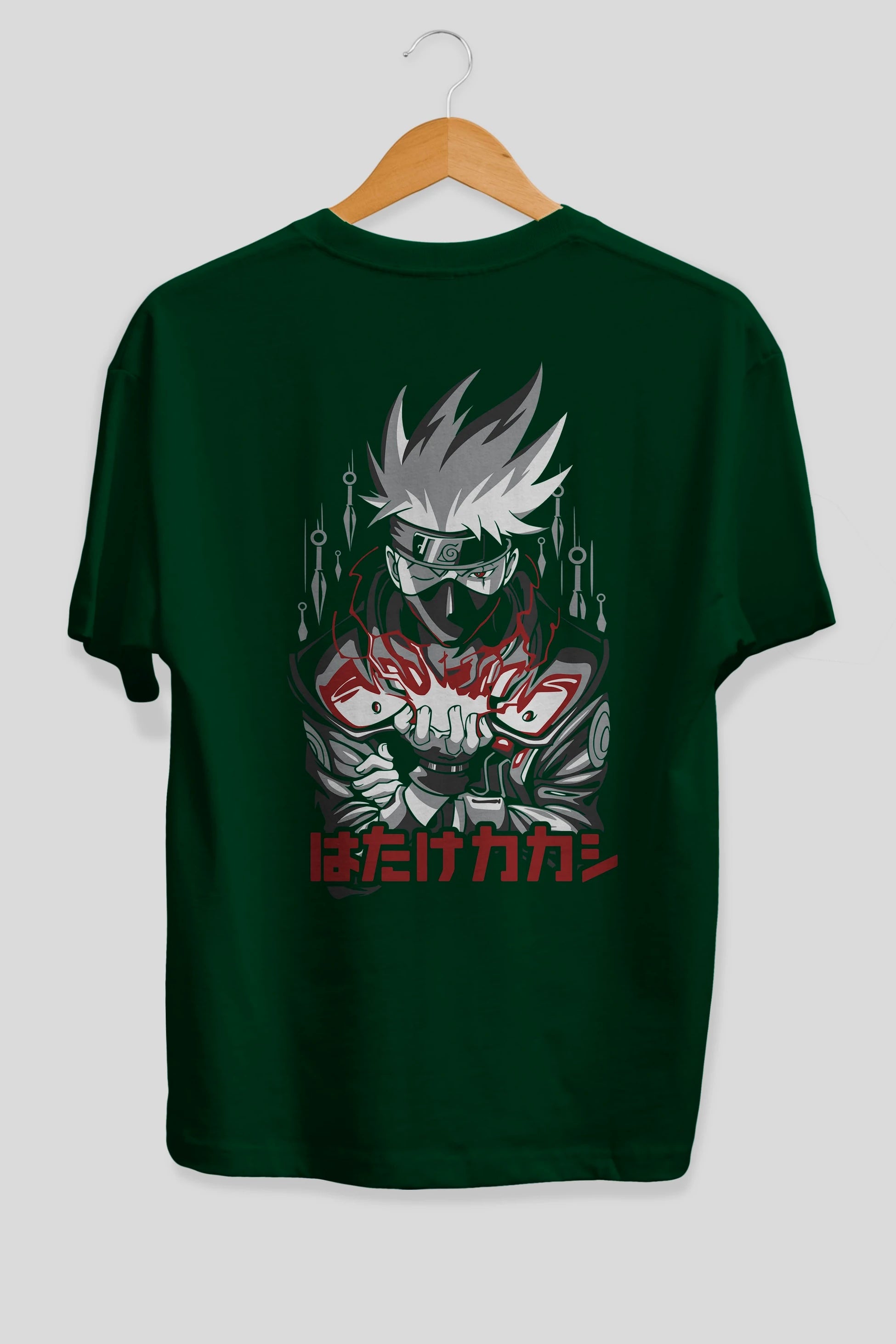 KAKASHI HATAKE NARUTO 1 Anime Arka Baskılı Oversize t-shirt Erkek Kadın Unisex