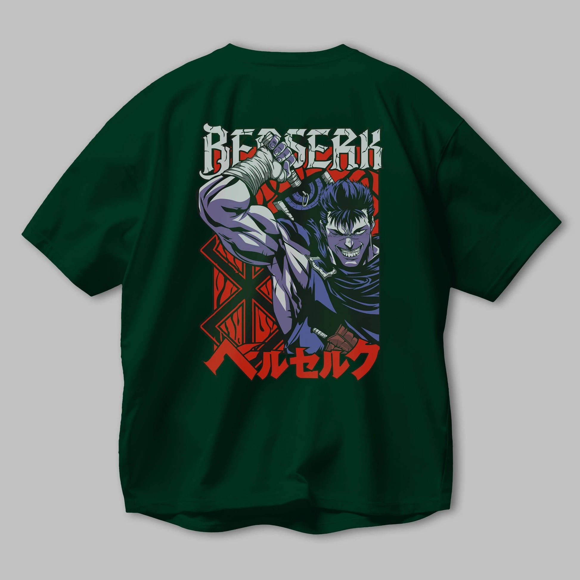 GUTS berserk Anime Arka Baskılı Oversize t-shirt Erkek Kadın Unisex
