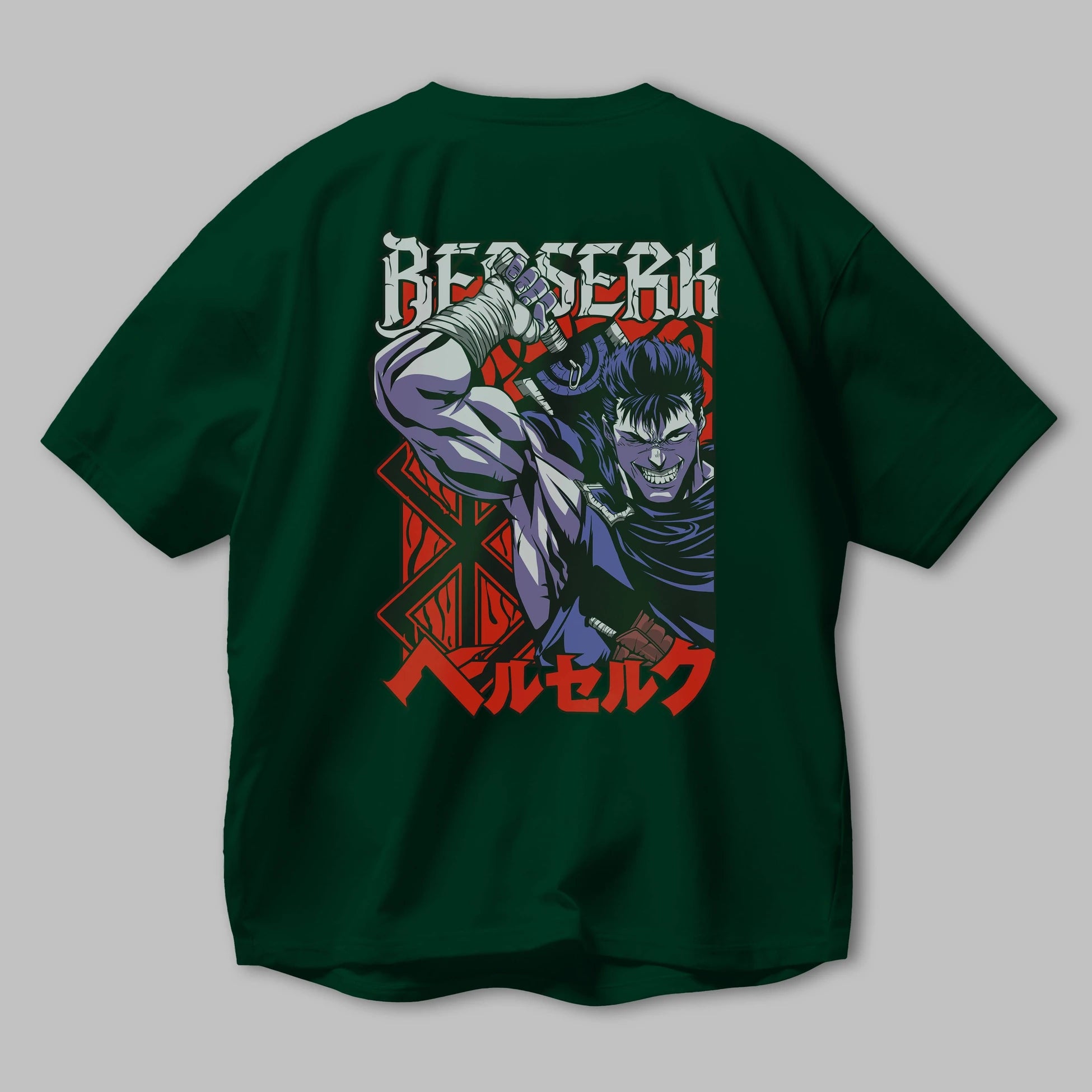 GUTS berserk Anime Arka Baskılı Oversize t-shirt Erkek Kadın Unisex
