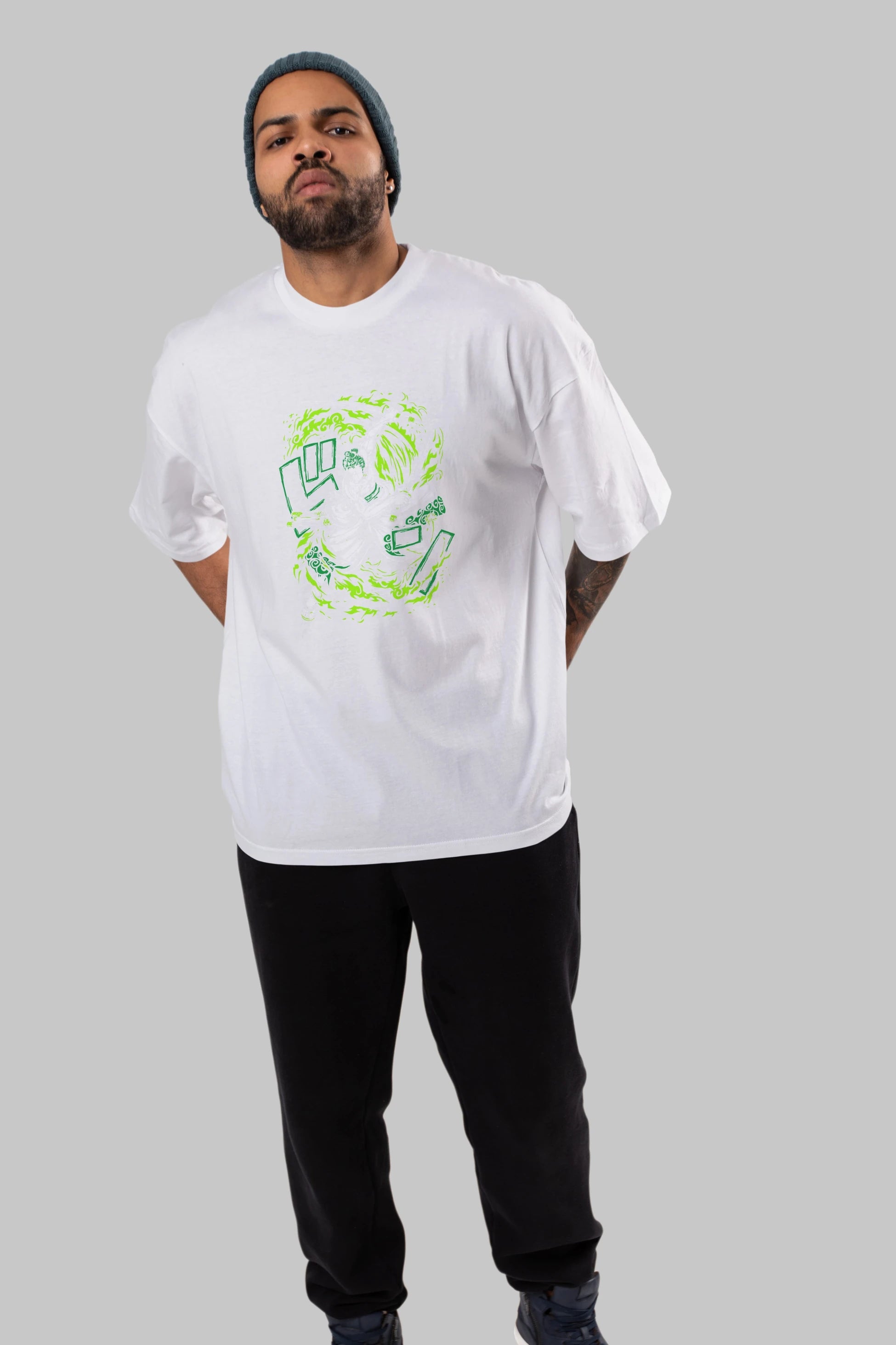 ZORO-ONE PIECE (2) Anime Ön Baskılı Oversize t-shirt %100 pamuk Erkek Kadın Unisex