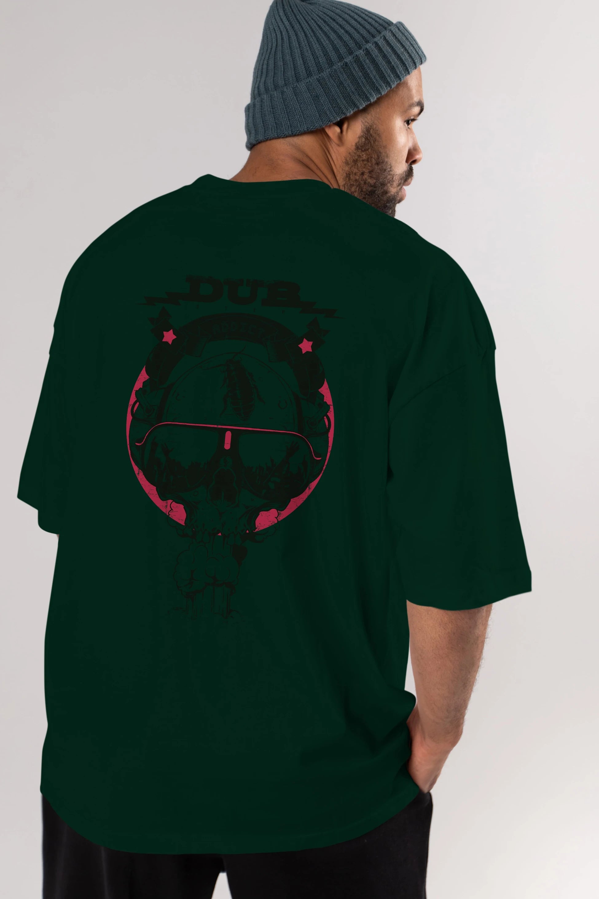 Dub Addict Arka Baskılı Oversize t-shirt Erkek Kadın Unisex