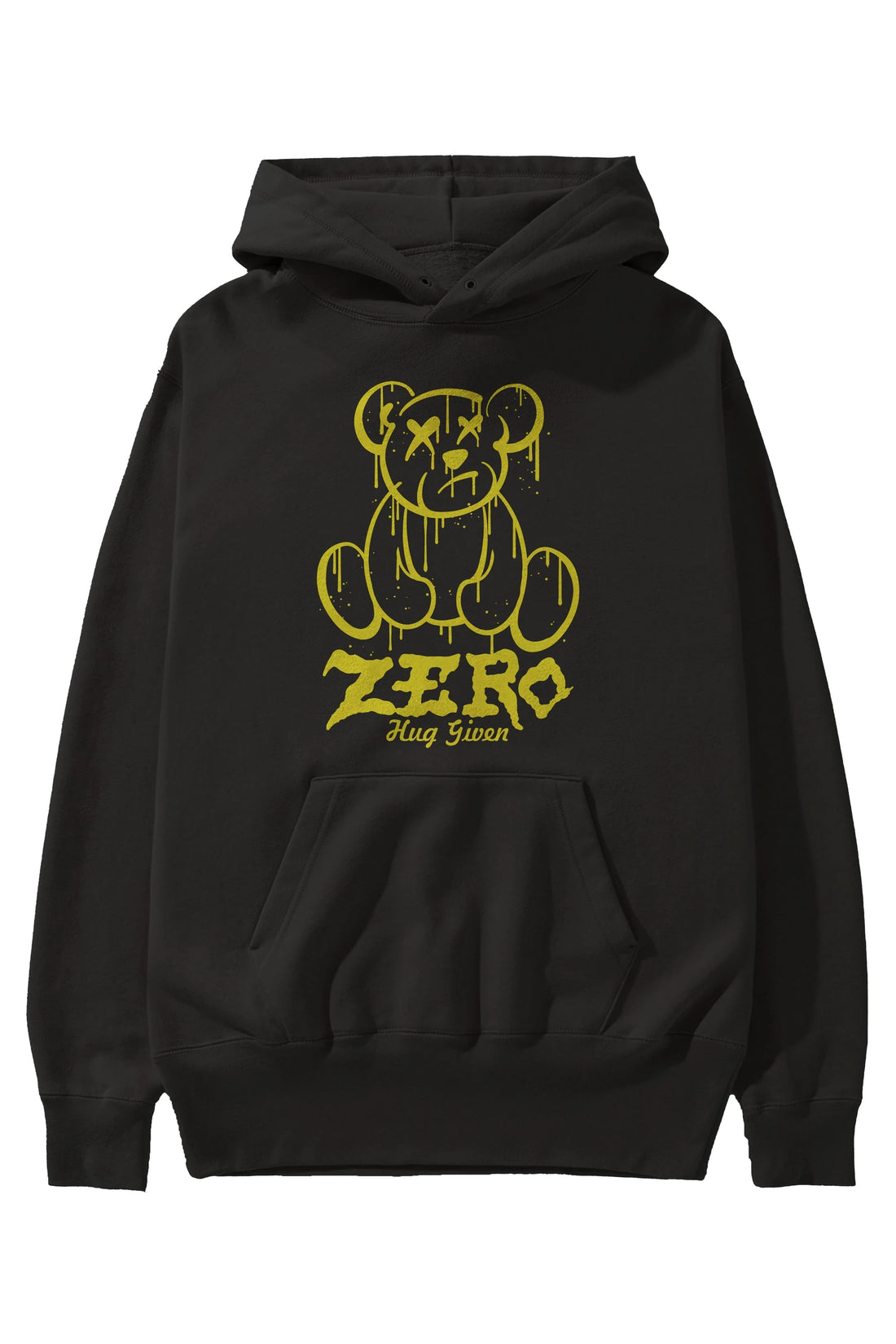 Zero Hug Given Bear Ön Baskılı Hoodie Oversize Kapüşonlu Sweatshirt Erkek Kadın Unisex