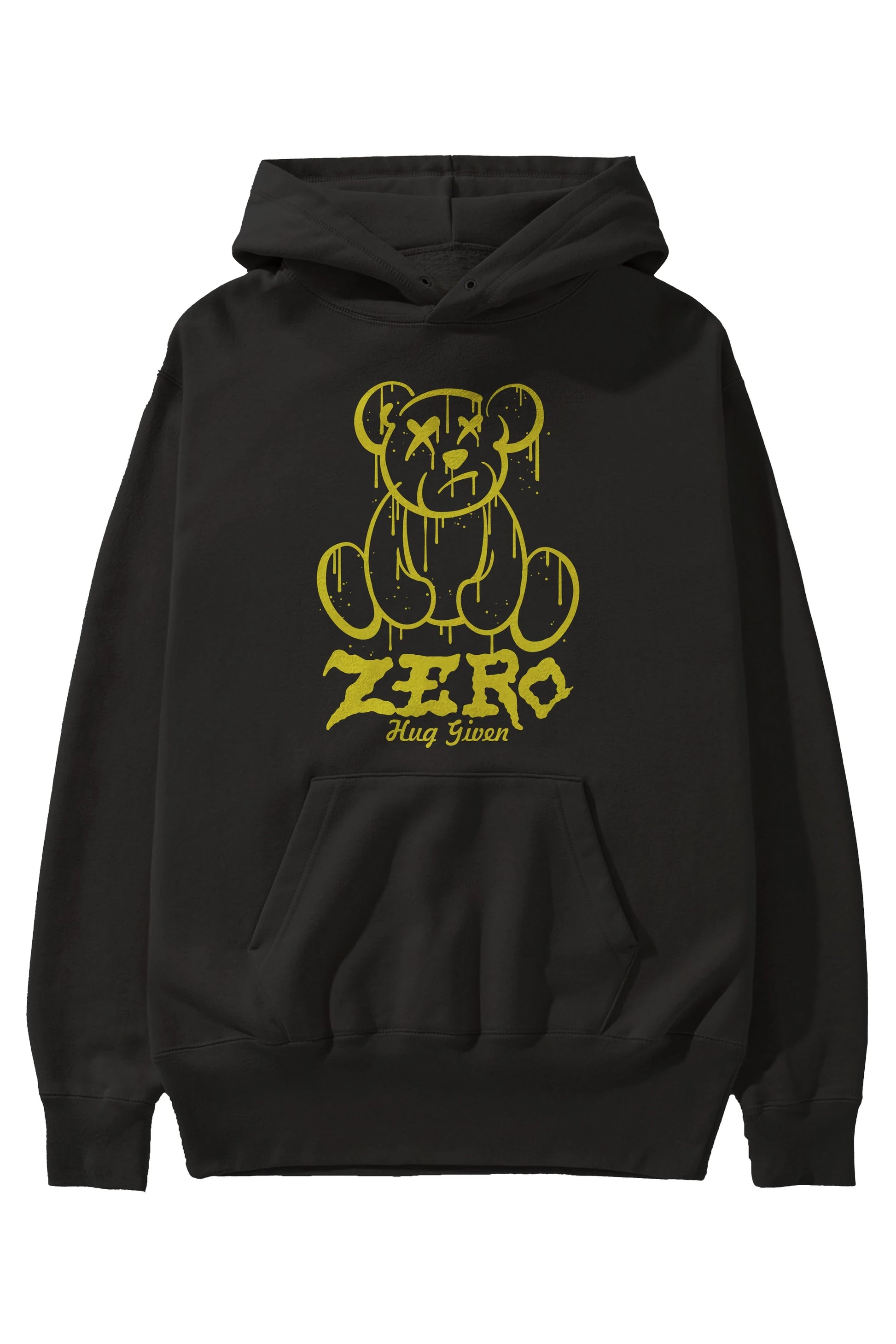 Zero Hug Given Bear Ön Baskılı Hoodie Oversize Kapüşonlu Sweatshirt Erkek Kadın Unisex