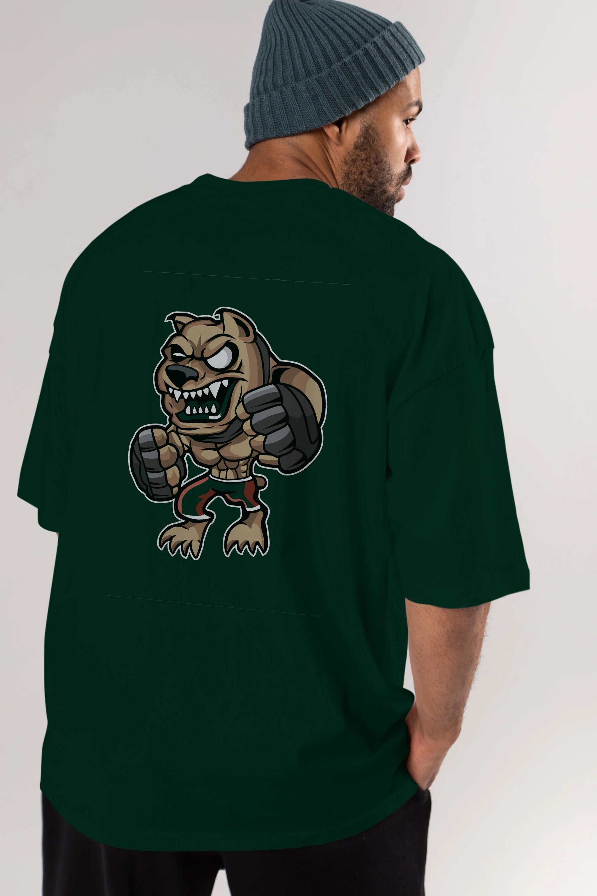 MMA Dog Arka Baskılı Oversize t-shirt Erkek Kadın Unisex %100 Pamuk tişort