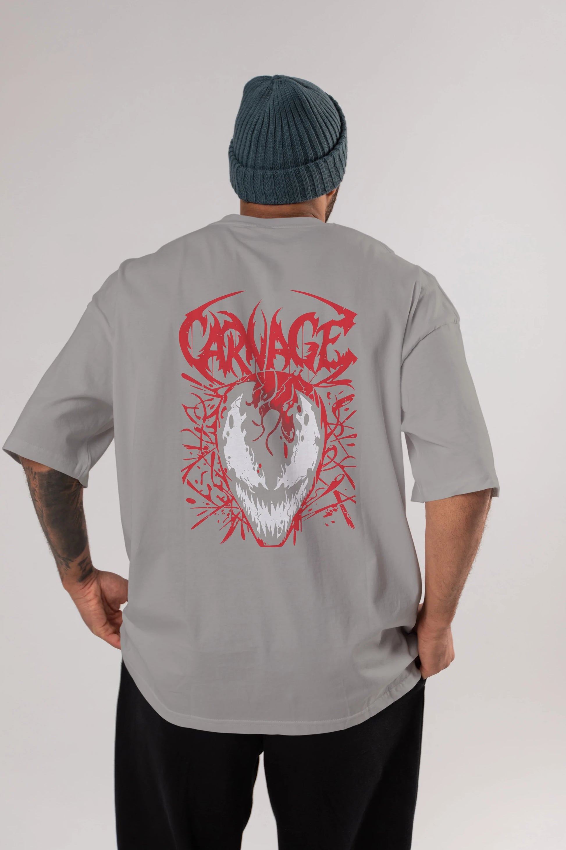 Venom (22) Arka Baskılı Oversize t-shirt Erkek Kadın Unisex %100 Pamuk Bisiklet Yaka tişort