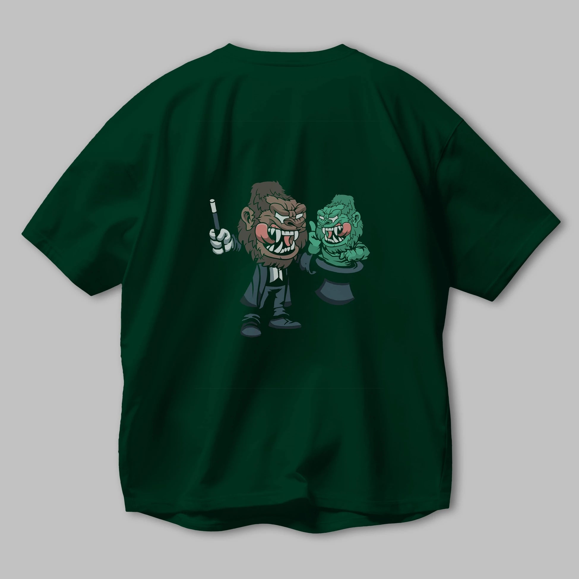 Gorilla Magician Arka Baskılı Oversize t-shirt Erkek Kadın Unisex %100 Pamuk tişort