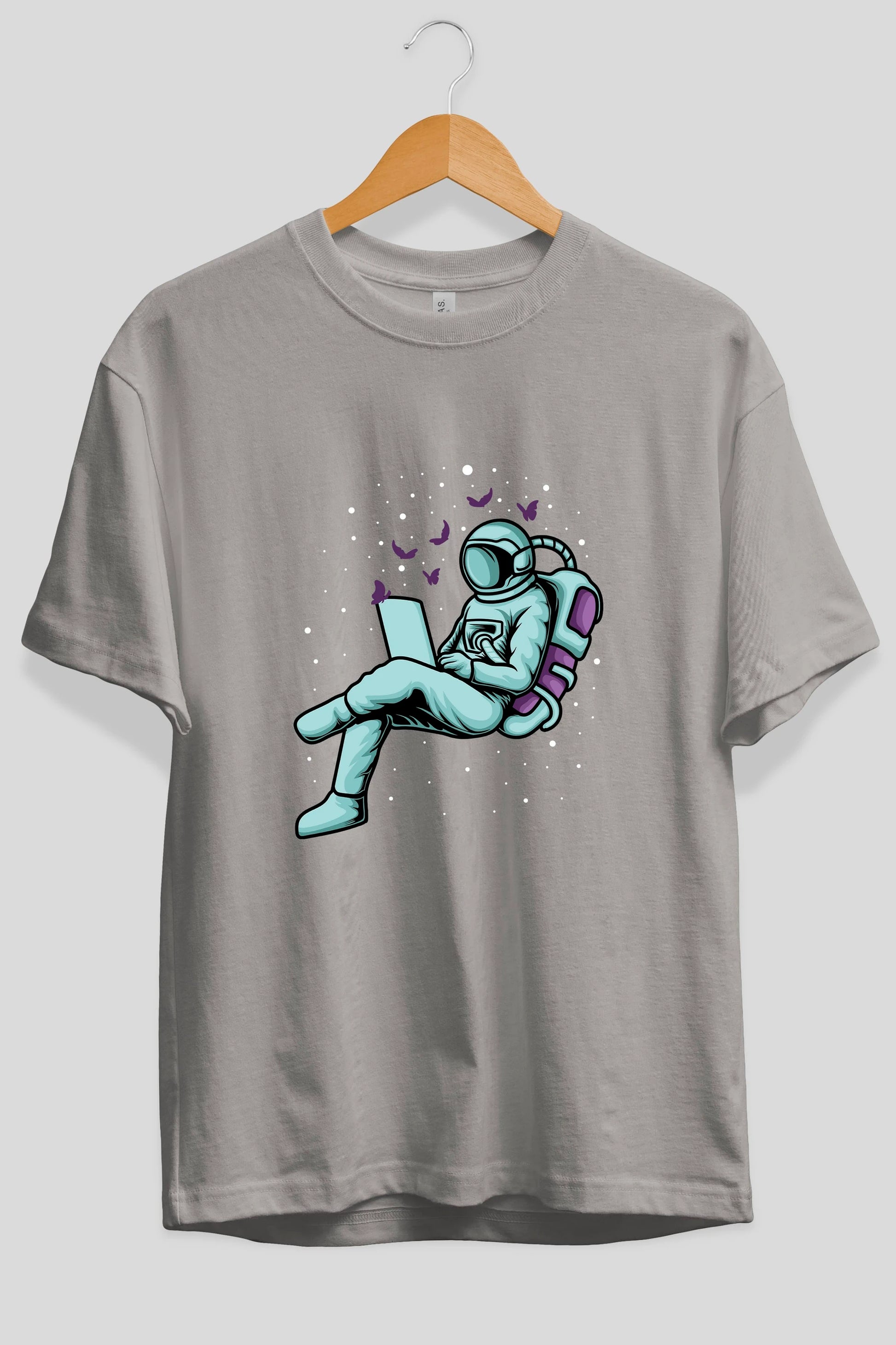 Work with Butterflies in Space Ön Baskılı Oversize t-shirt Erkek Kadın Unisex