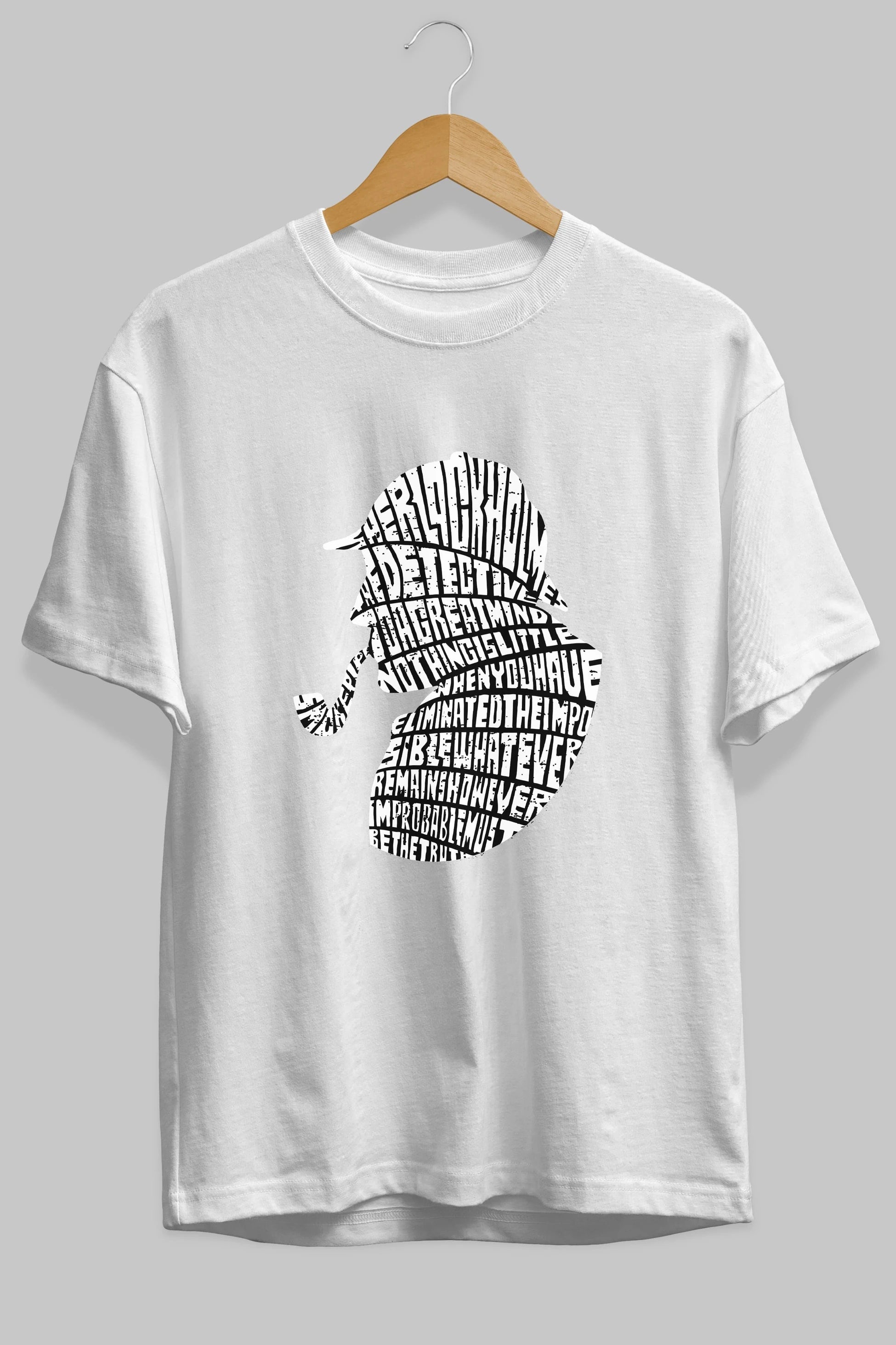 Holmes Ön Baskılı Oversize t-shirt %100 pamuk Erkek Kadın Unisex