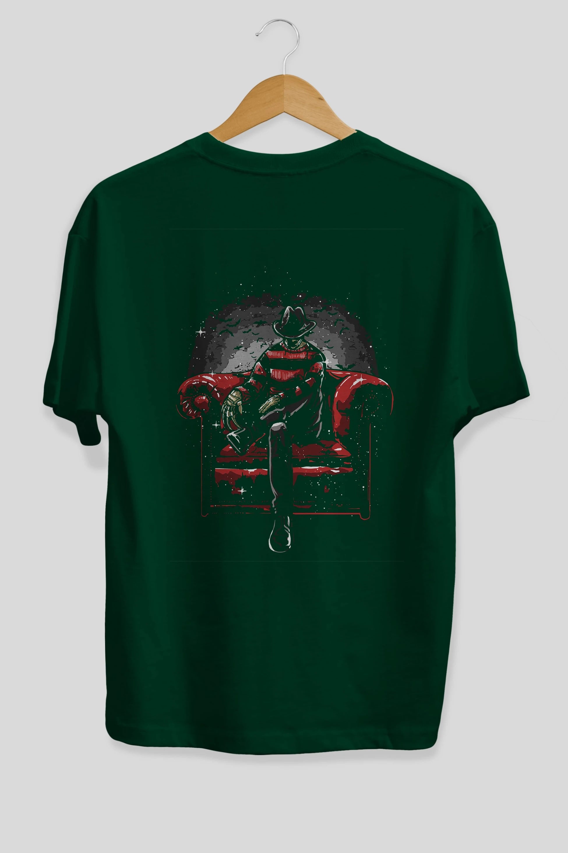 Nightmare Side Arka Baskılı Oversize t-shirt Erkek Kadın Unisex %100 Pamuk