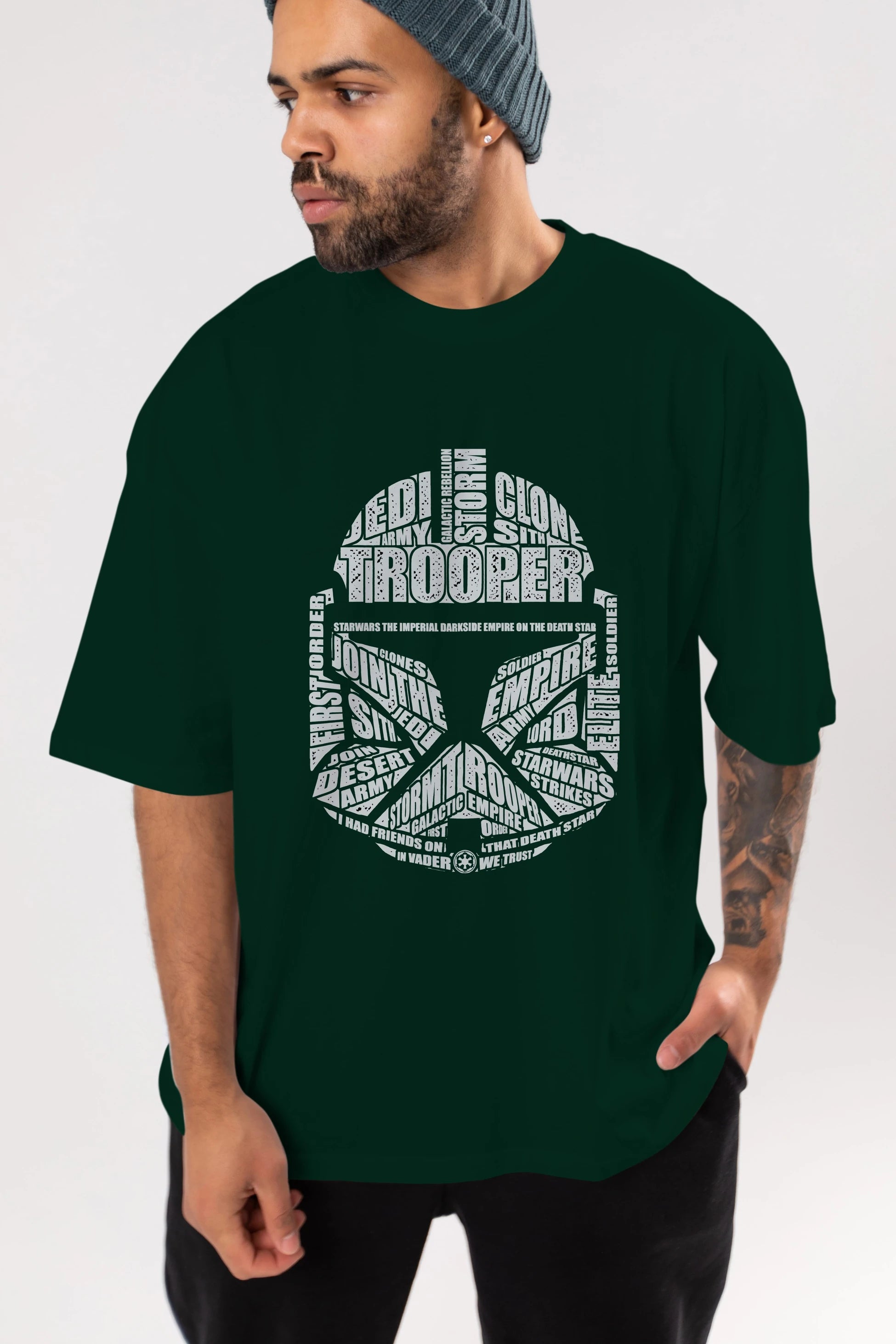 Trooper Ön Baskılı Oversize t-shirt %100 pamuk Erkek Kadın Unisex