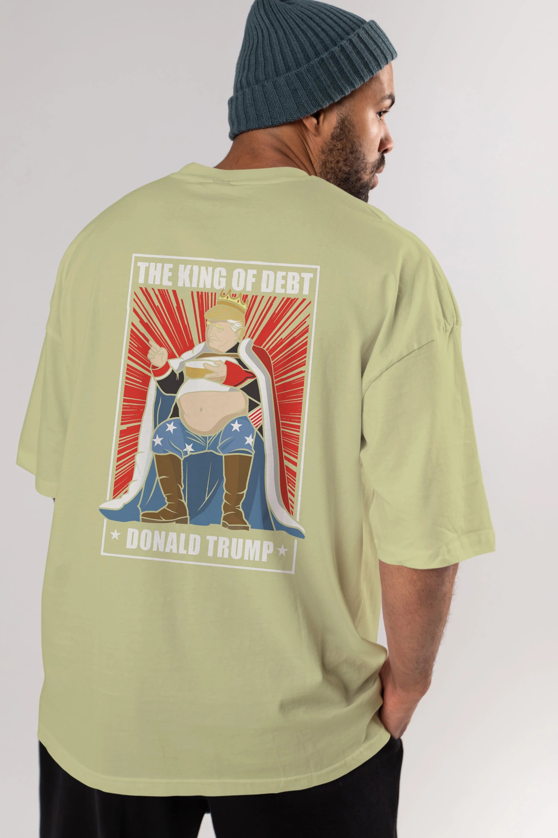 Trump King Arka Baskılı Oversize t-shirt Erkek Kadın Unisex %100 Pamuk tişort