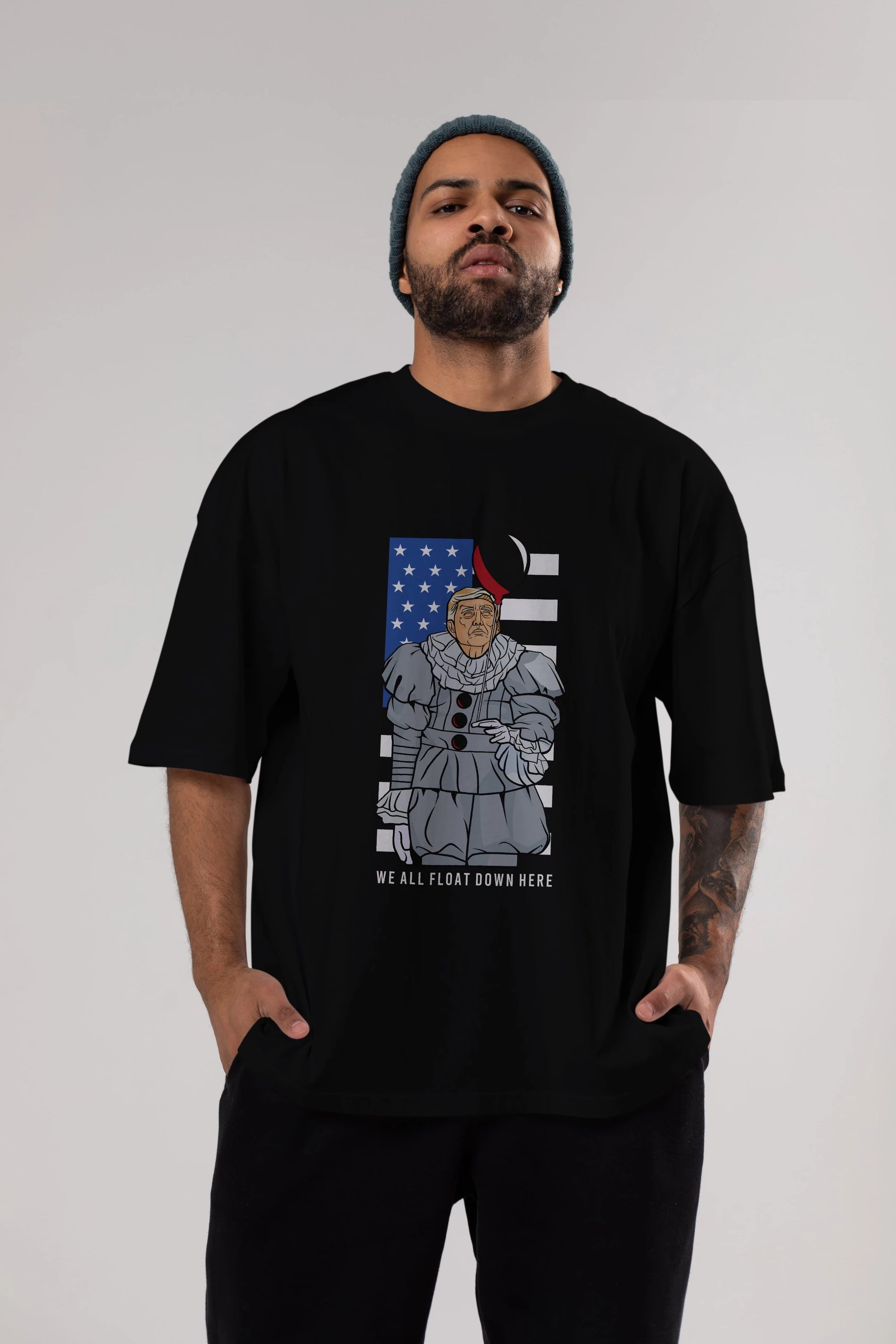 It Trump Ön Baskılı Oversize t-shirt Erkek Kadın Unisex %100 Pamuk tişort